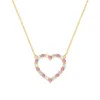 Rosecliff Heart Diamond & Pink Sapphire Necklace in 14k Gold (October) sold by Haverhill