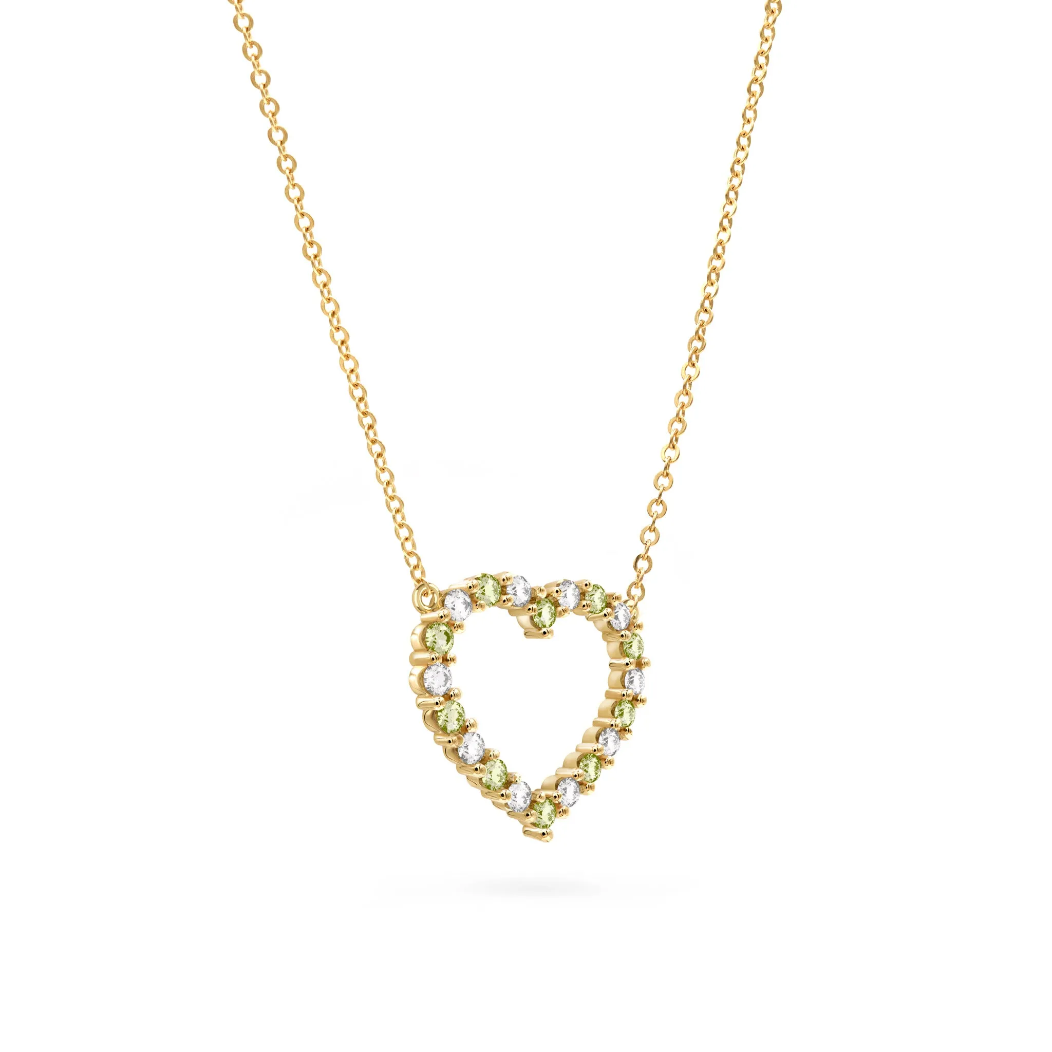 Rosecliff Heart Diamond & Peridot Necklace in 14k Gold (August) sold by Haverhill product image thumbnail 4