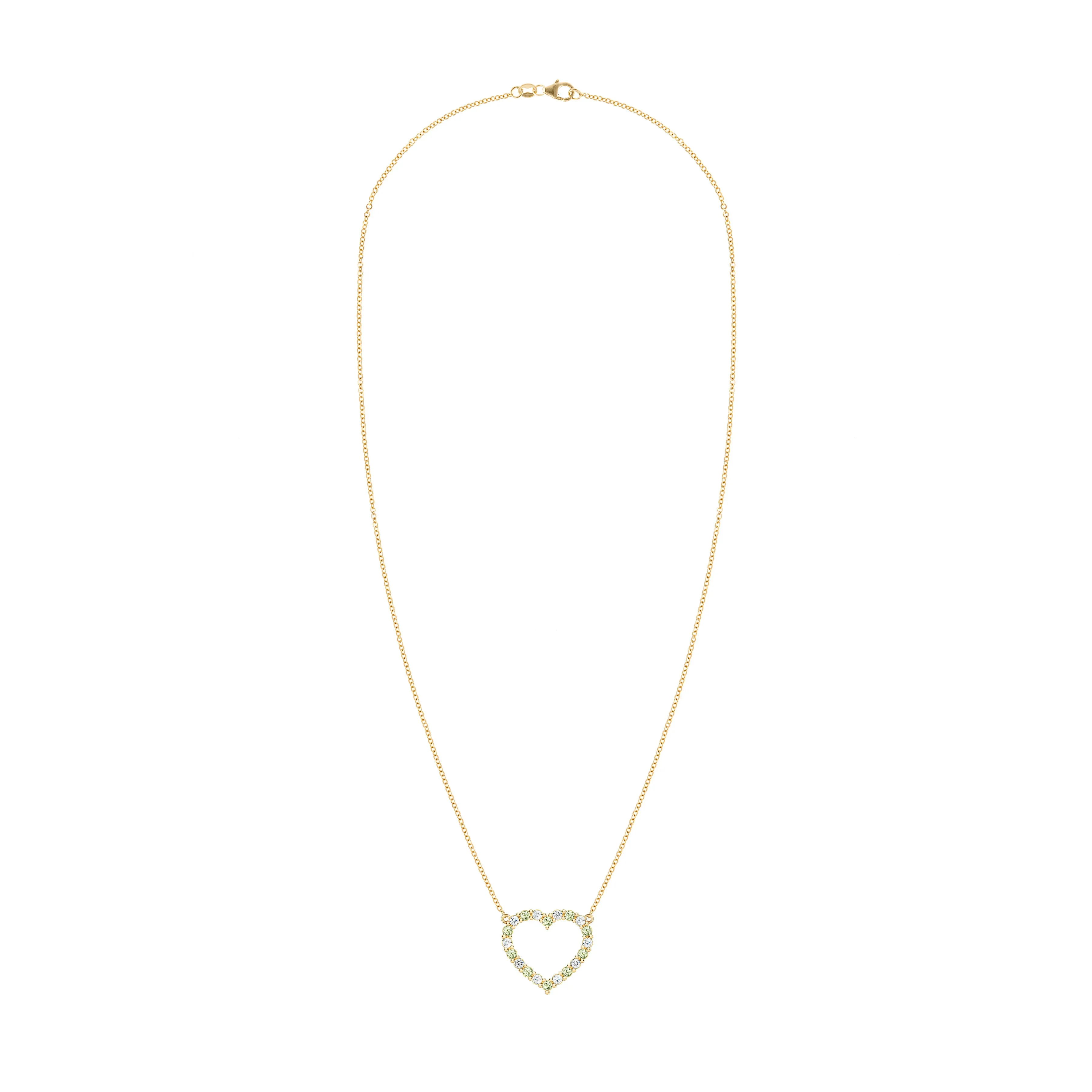 Rosecliff Heart Diamond & Peridot Necklace in 14k Gold (August) sold by Haverhill product image thumbnail 5