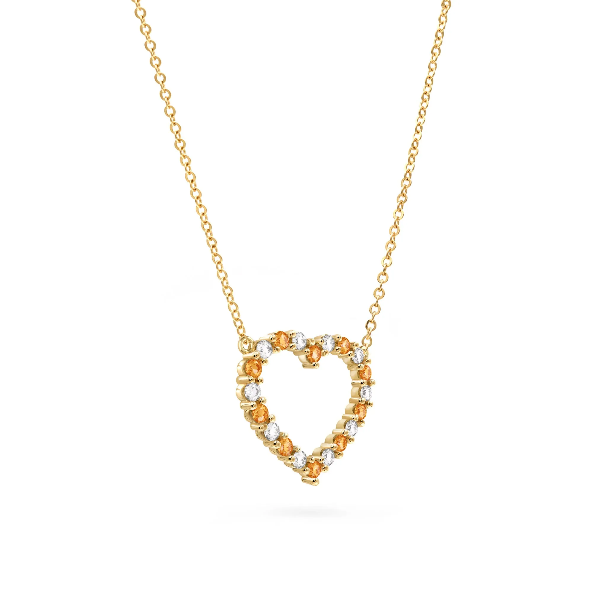 Rosecliff Heart Diamond & Citrine Necklace in 14k Gold (November) sold by Haverhill product image thumbnail 4