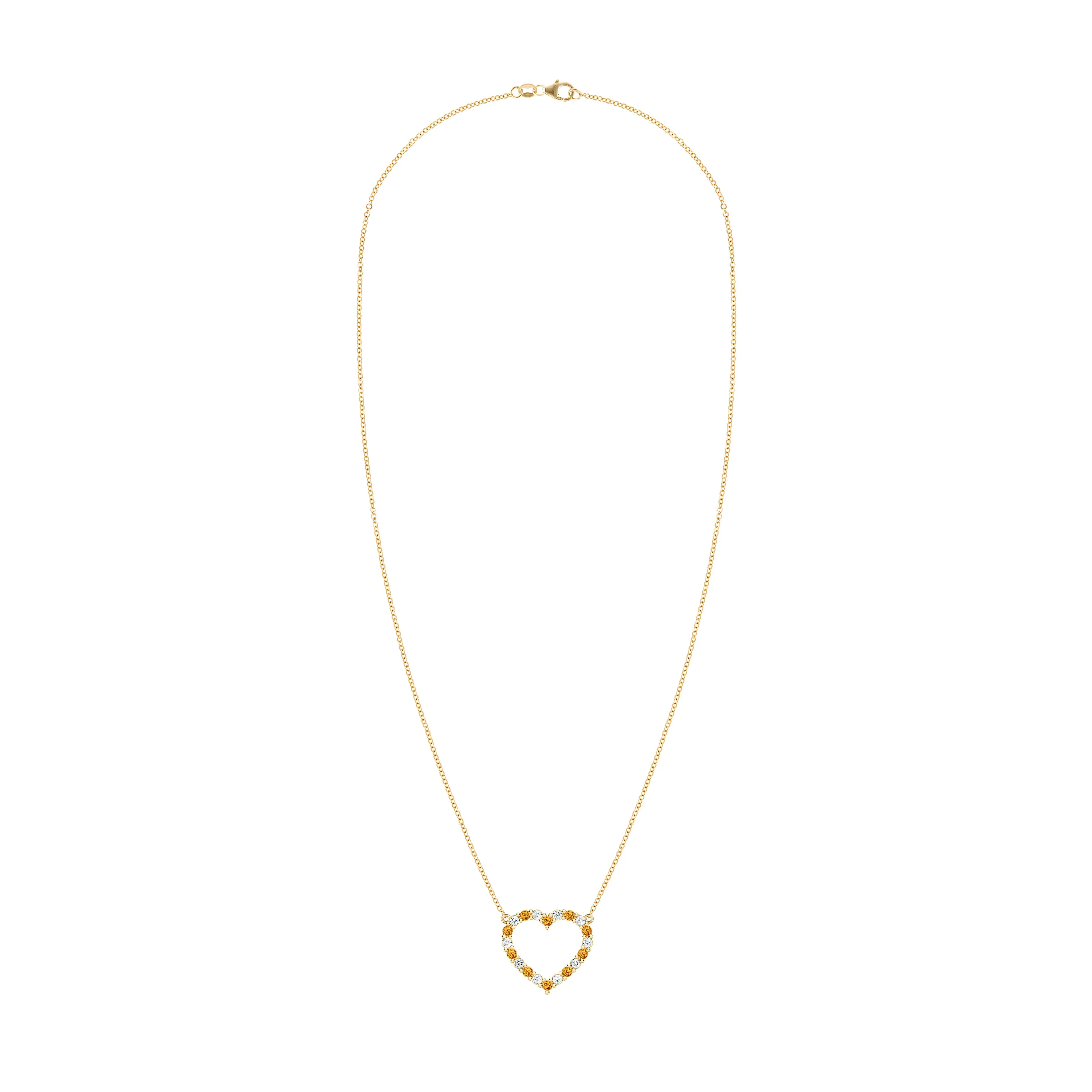 Rosecliff Heart Diamond & Citrine Necklace in 14k Gold (November) sold by Haverhill product image thumbnail 5