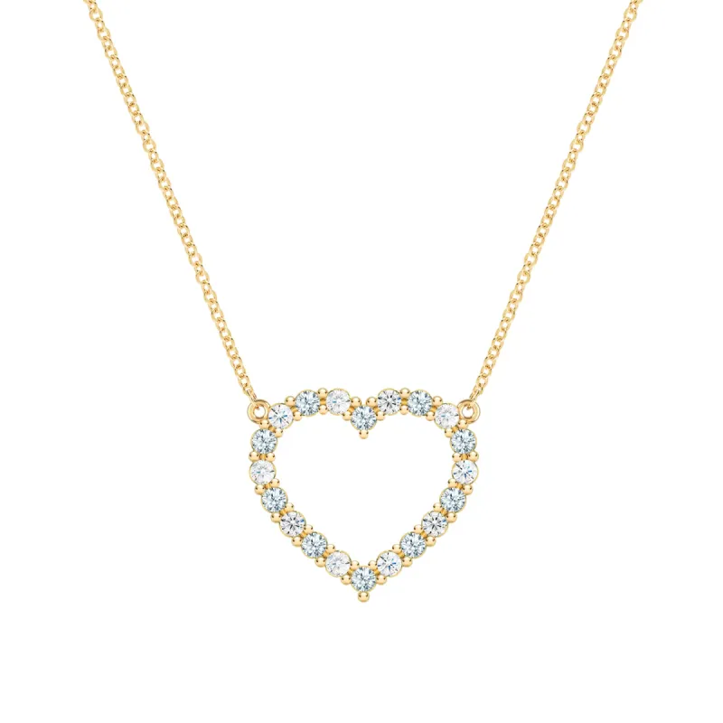 Rosecliff Heart Diamond & Aquamarine Necklace in 14k Gold (March) sold by Haverhill