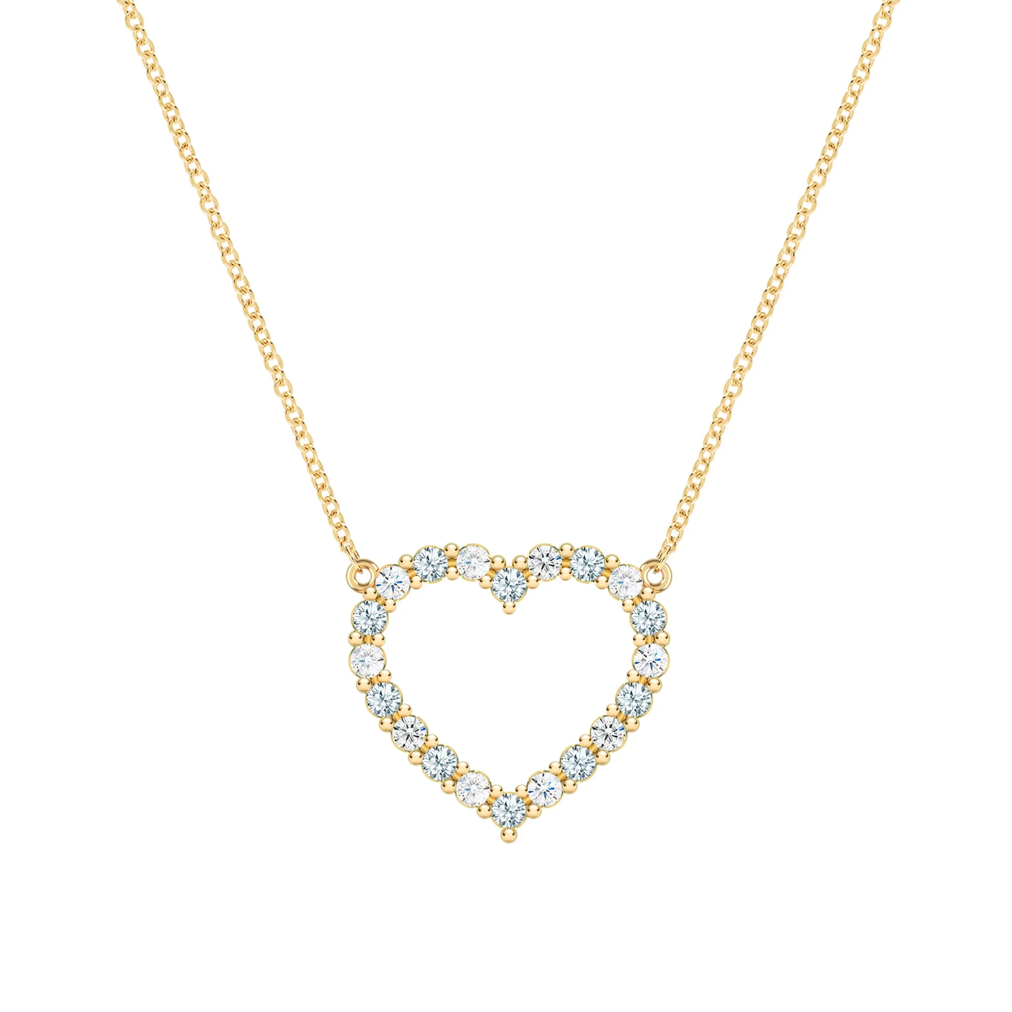 Rosecliff Heart Diamond & Aquamarine Necklace in 14k Gold (March) sold by Haverhill