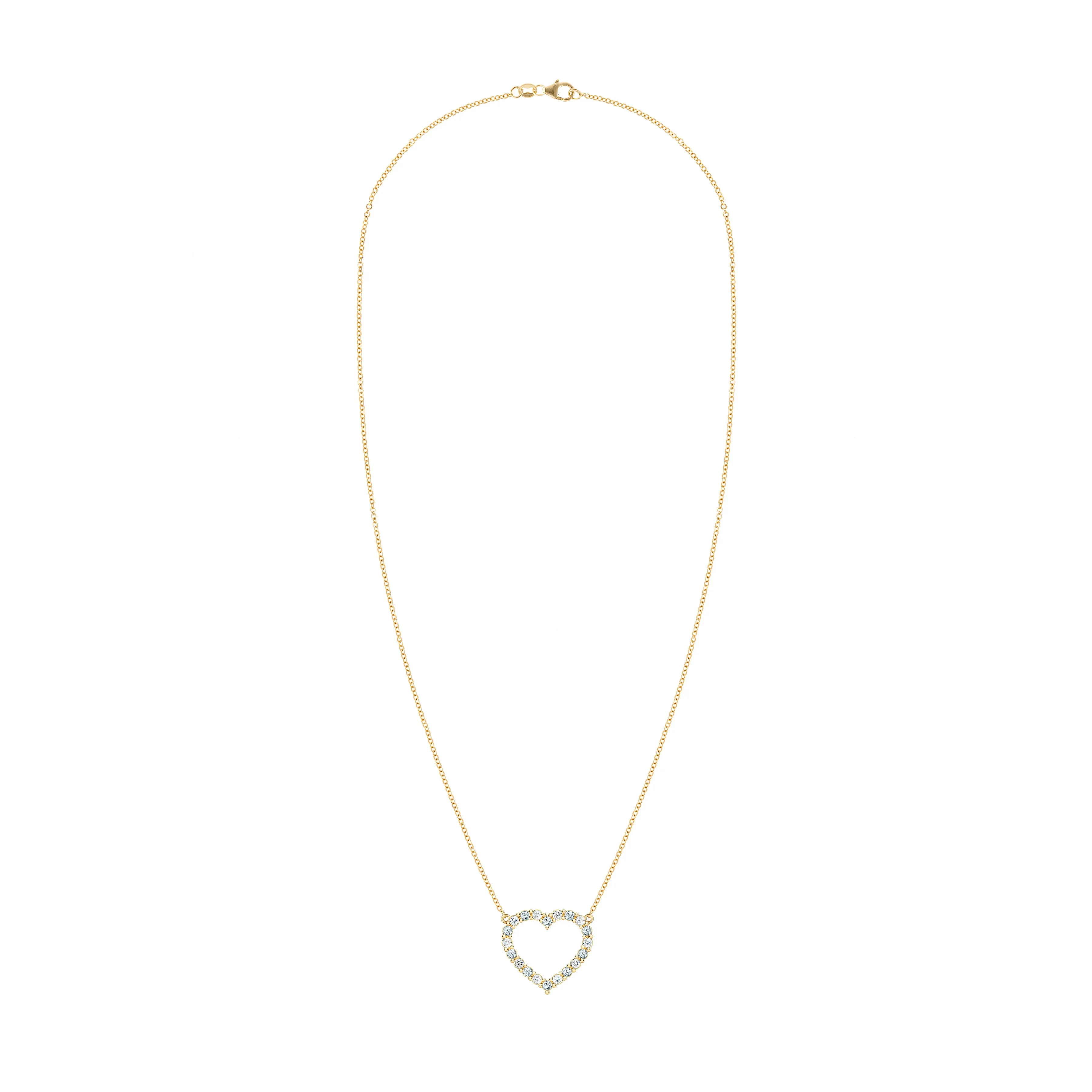 Rosecliff Heart Diamond & Aquamarine Necklace in 14k Gold (March) sold by Haverhill product image thumbnail 5