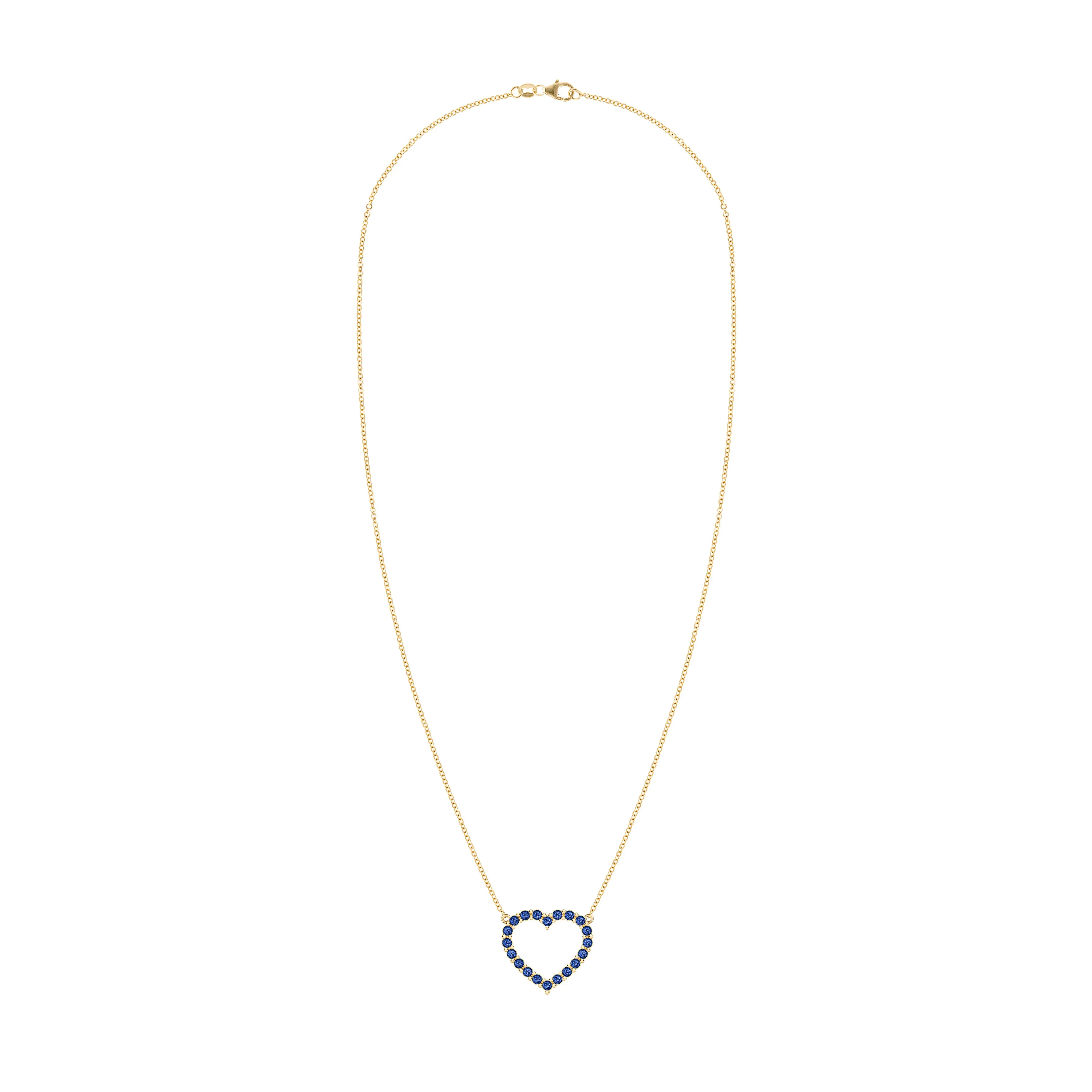 Rosecliff Heart Sapphire Necklace in 14k Gold (September) sold by Haverhill product image thumbnail 5