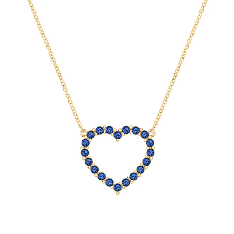 Rosecliff Heart Sapphire Necklace in 14k Gold (September) sold by Haverhill