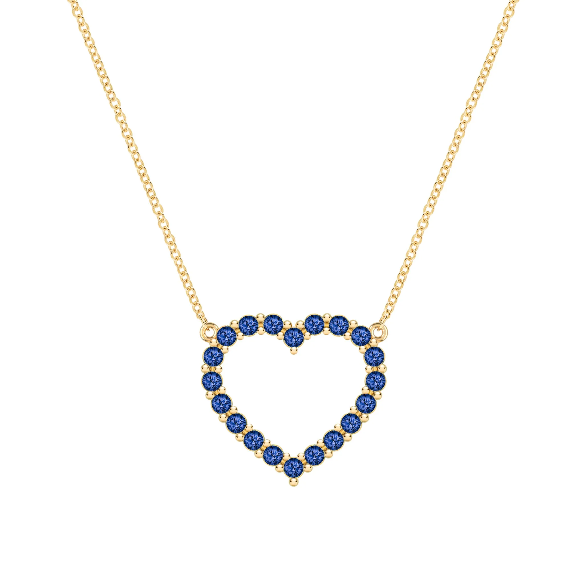 Rosecliff Heart Sapphire Necklace in 14k Gold (September) sold by Haverhill
