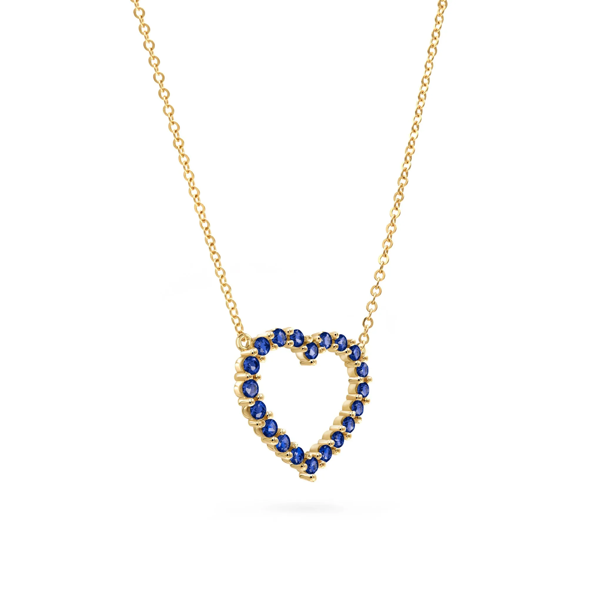 Rosecliff Heart Sapphire Necklace in 14k Gold (September) sold by Haverhill product image thumbnail 4