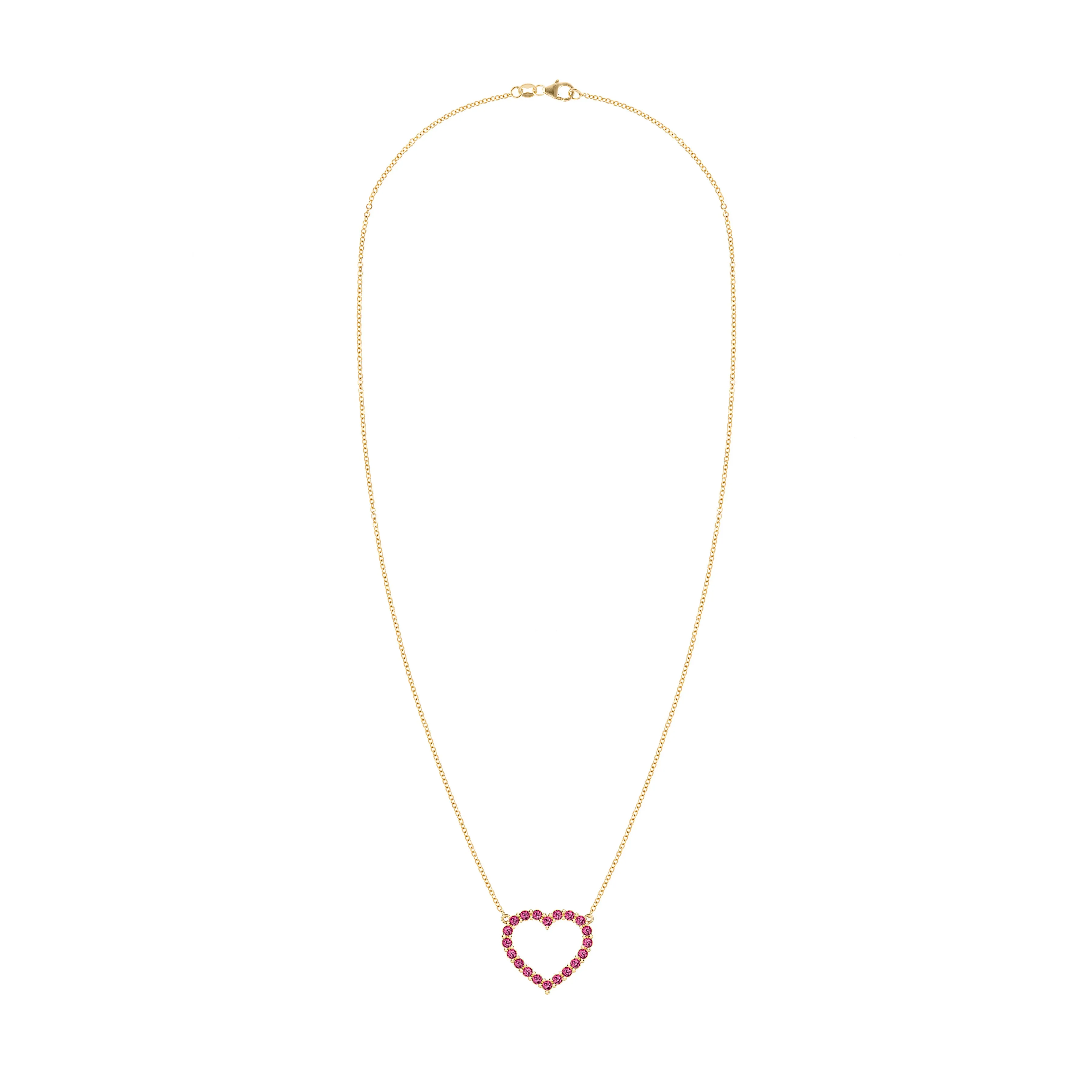 Rosecliff Heart Ruby Necklace in 14k Gold (July) sold by Haverhill product image thumbnail 5