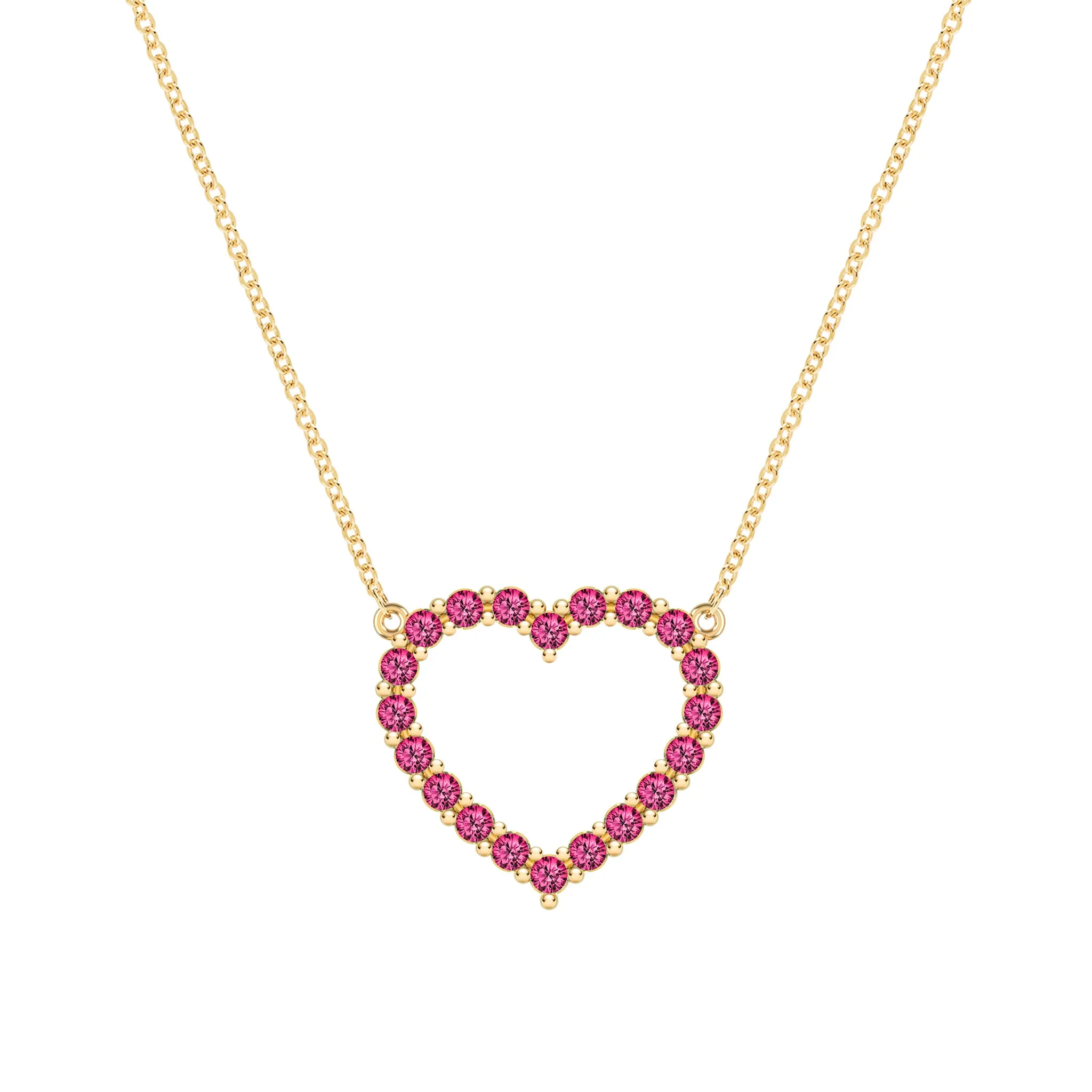 Rosecliff Heart Ruby Necklace in 14k Gold (July) sold by Haverhill