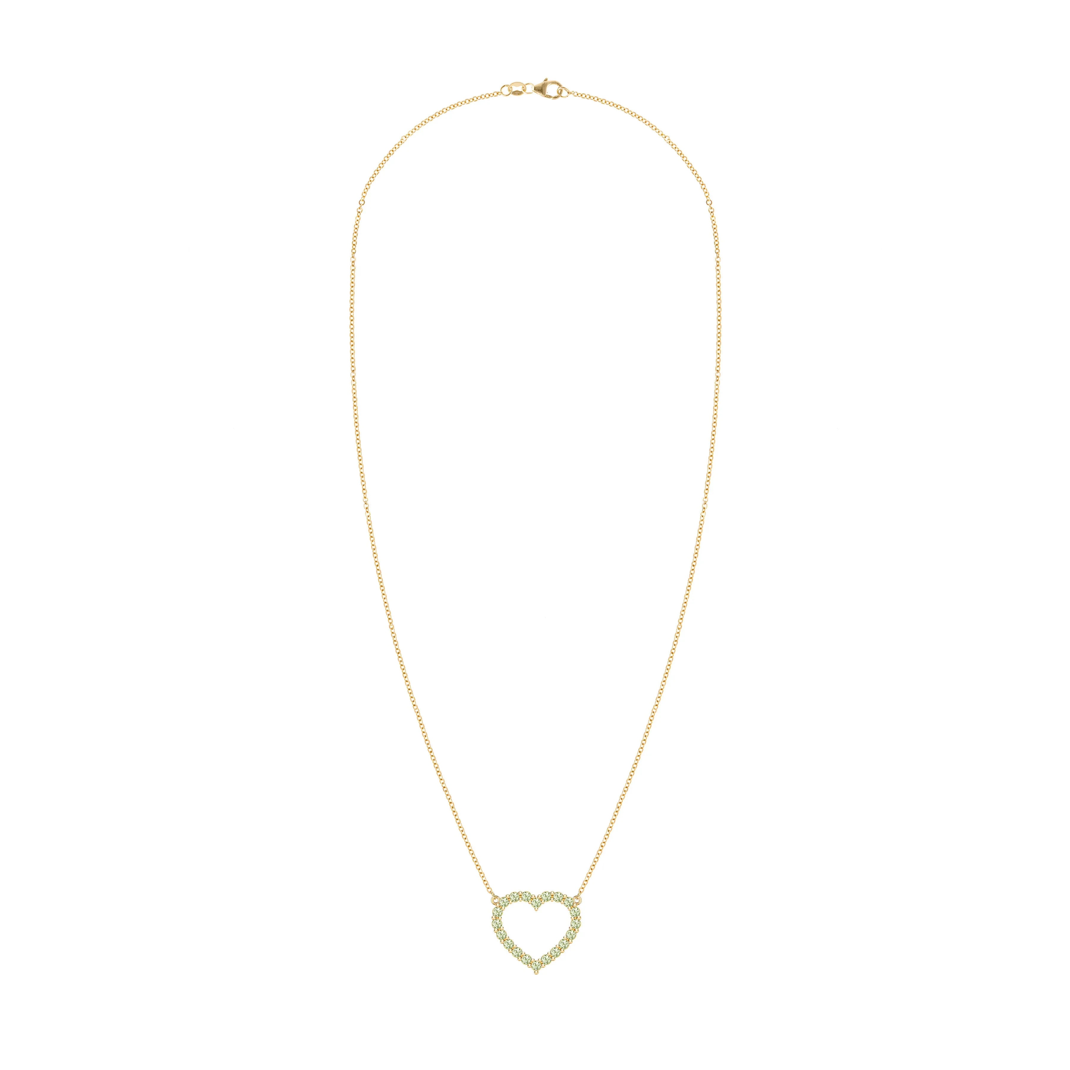 Rosecliff Heart Peridot Necklace in 14k Gold (August) sold by Haverhill product image thumbnail 5