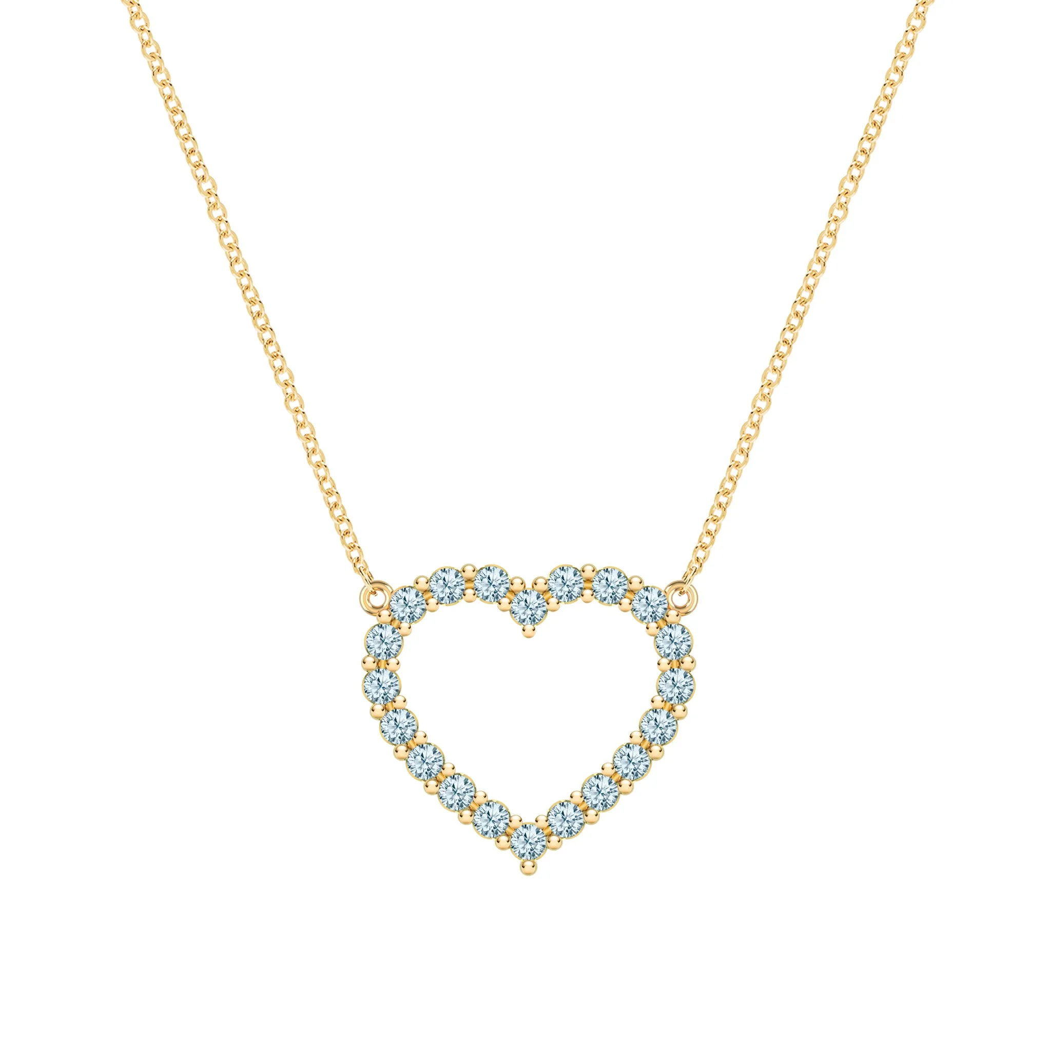 Rosecliff Heart Nantucket Blue Topaz Necklace in 14k Gold (December) sold by Haverhill