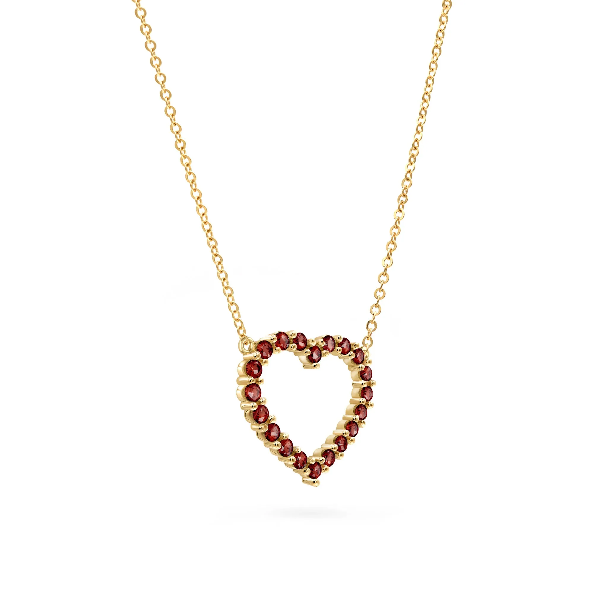 Rosecliff Heart Garnet Necklace in 14k Gold (January) sold by Haverhill product image thumbnail 4