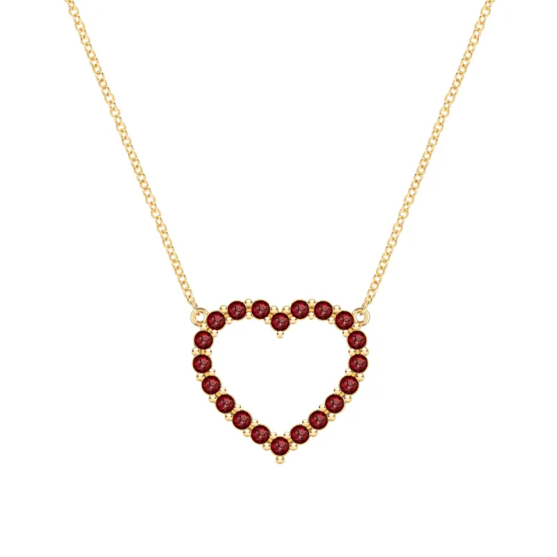 Rosecliff Heart Garnet Necklace in 14k Gold (January) sold by Haverhill