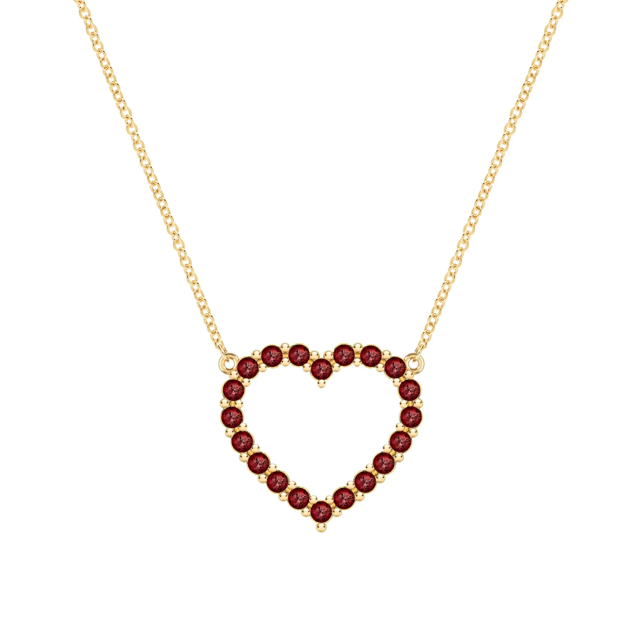 Rosecliff Heart Garnet Necklace in 14k Gold (January) sold by Haverhill