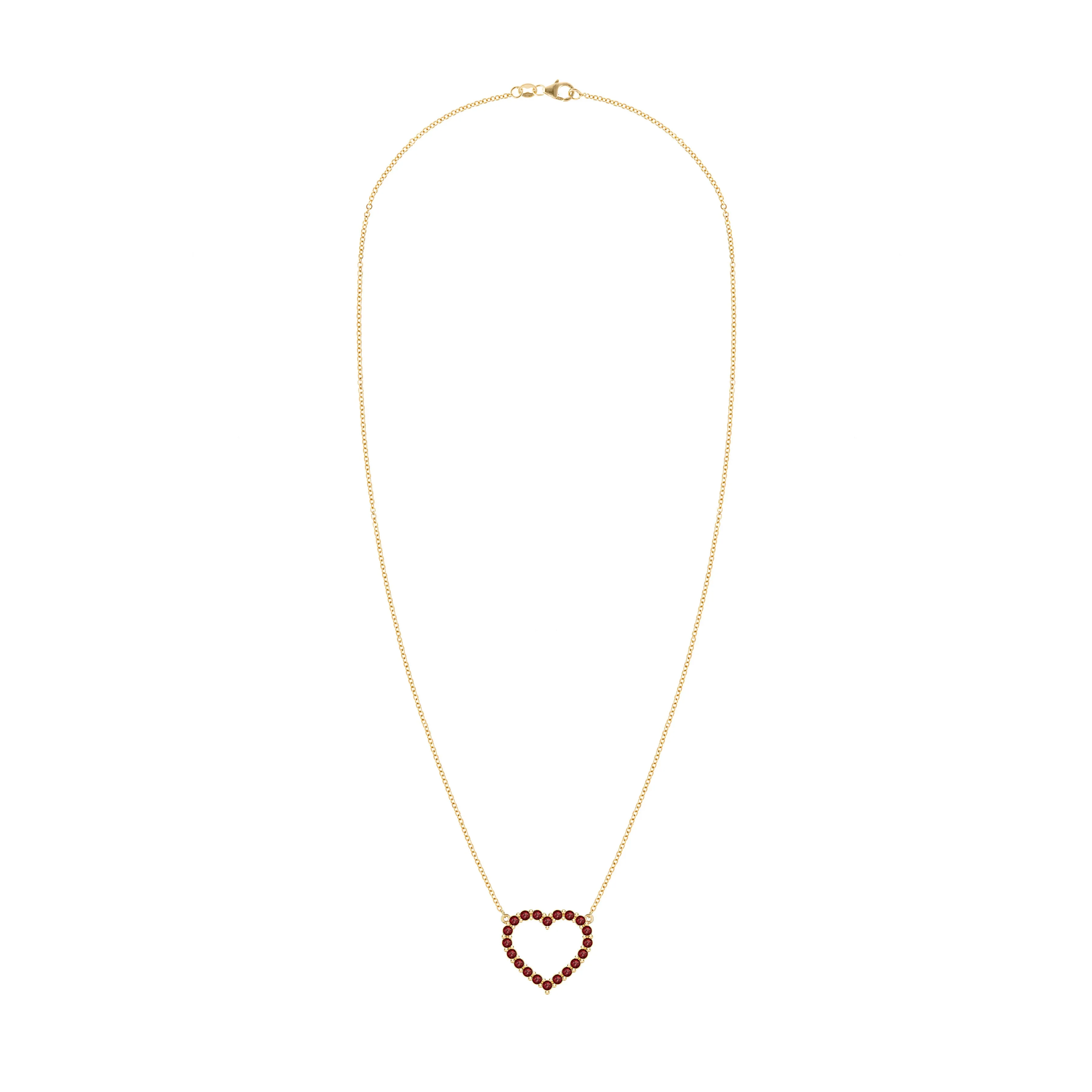 Rosecliff Heart Garnet Necklace in 14k Gold (January) sold by Haverhill product image thumbnail 5