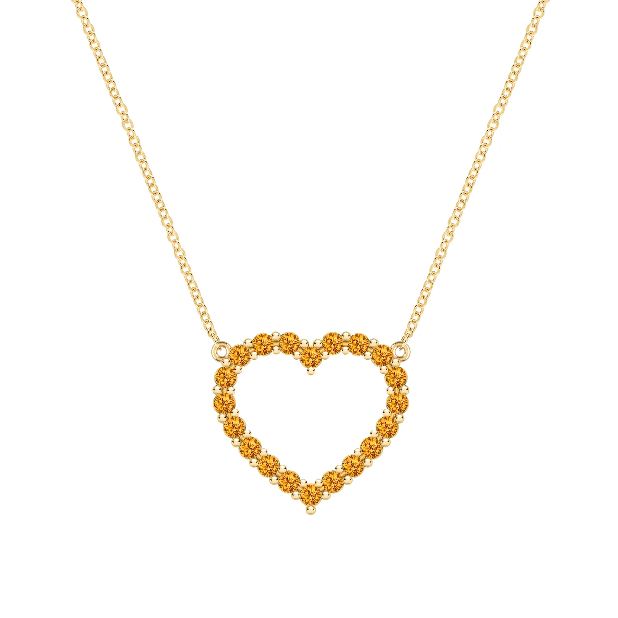 Rosecliff Heart Citrine Necklace in 14k Gold (November) sold by Haverhill