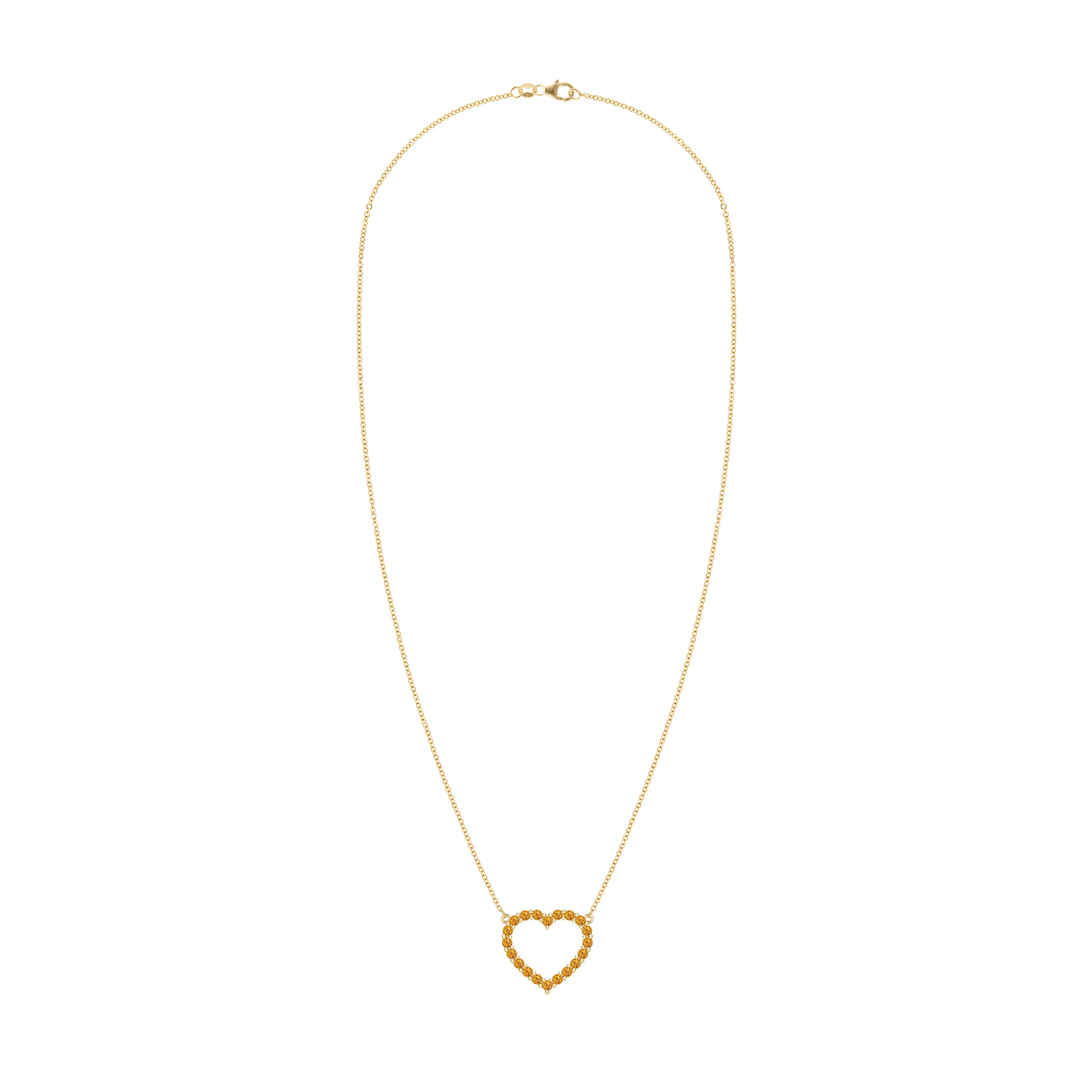Rosecliff Heart Citrine Necklace in 14k Gold (November) sold by Haverhill product image thumbnail 5