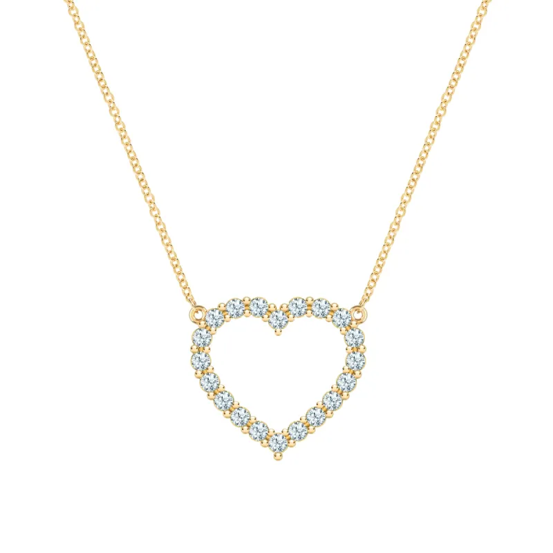 Rosecliff Heart Aquamarine Necklace in 14k Gold (March) sold by Haverhill