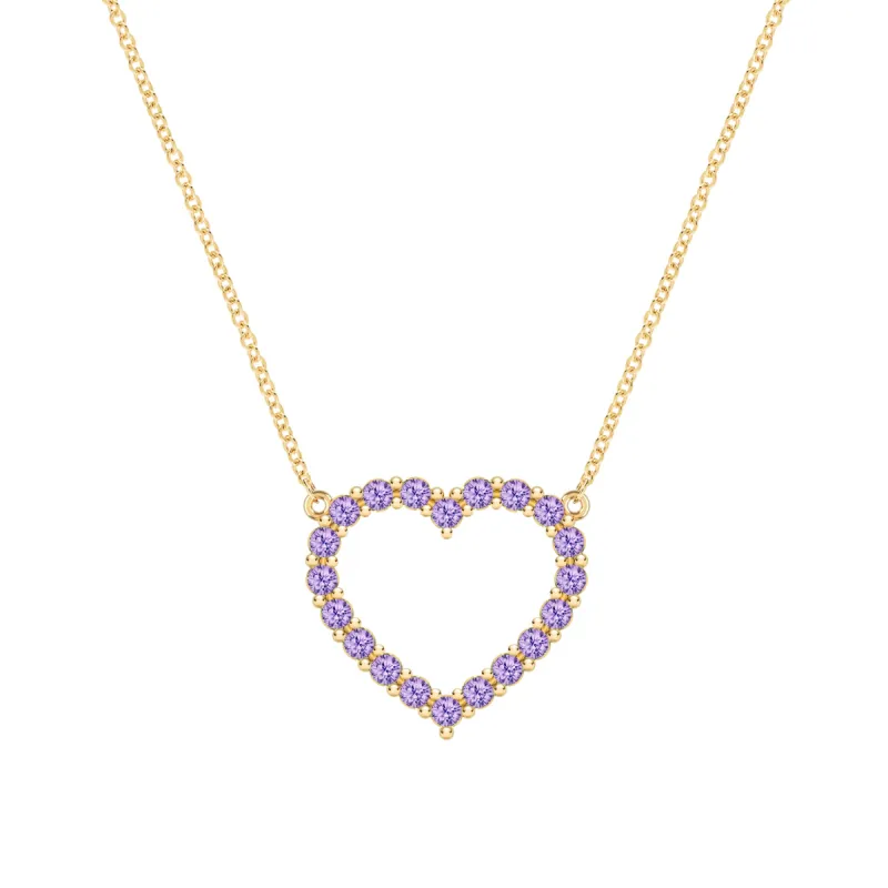 Rosecliff Heart Amethyst Necklace in 14k Gold (February) sold by Haverhill