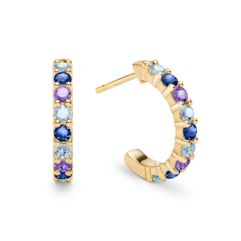 Hope Rosecliff Huggie Hoop Earrings in 14k Gold sold by Haverhill