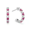 Rosecliff Diamond & Ruby Huggie Hoop Earrings in 14k Gold (July) sold by Haverhill