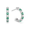 Rosecliff Diamond & Emerald Huggie Hoop Earrings in 14k Gold (May) sold by Haverhill