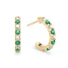 Rosecliff Diamond & Emerald Huggie Hoop Earrings in 14k Gold (May) sold by Haverhill