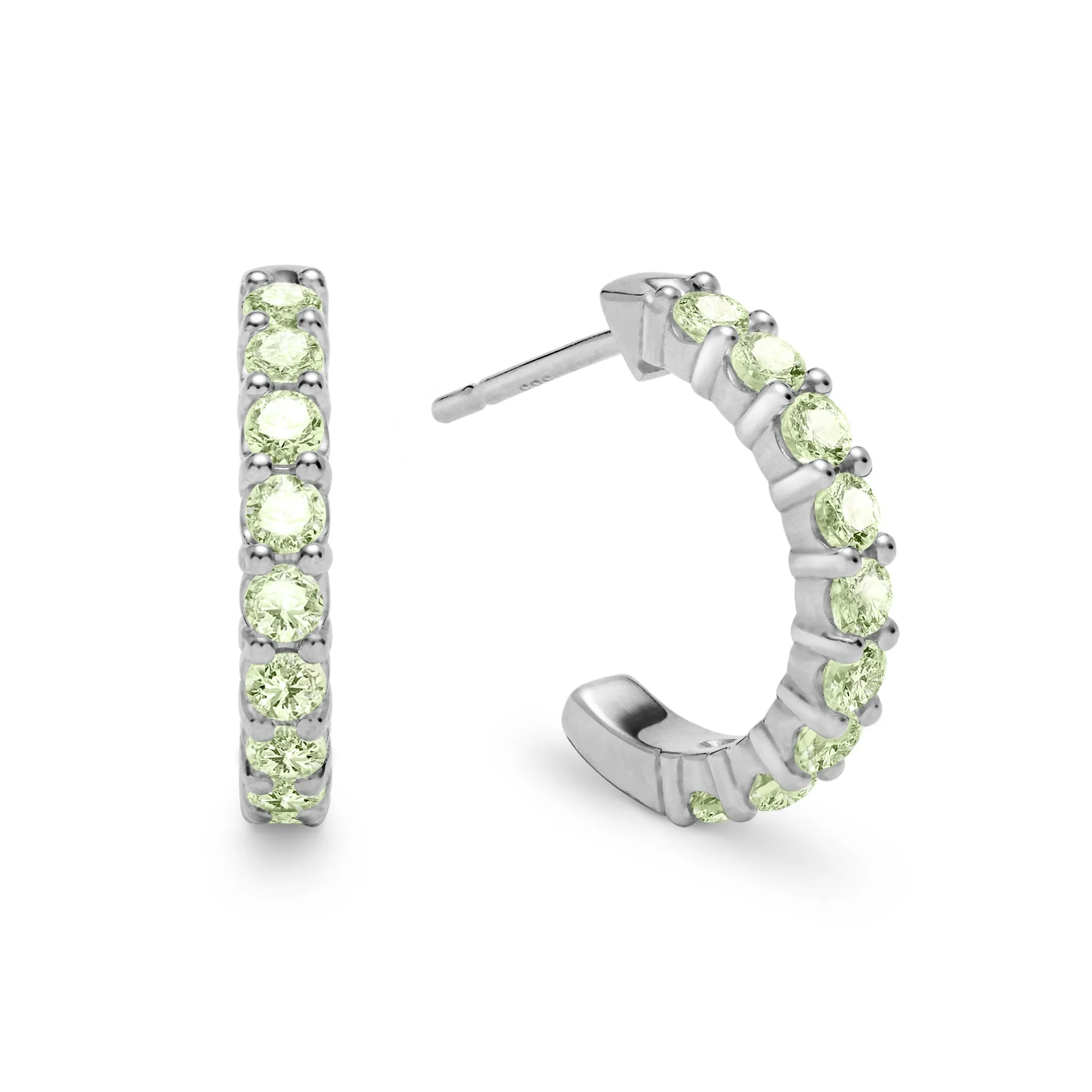 Rosecliff Peridot Huggie Hoop Earrings in 14k Gold (August) sold by Haverhill product image thumbnail 5