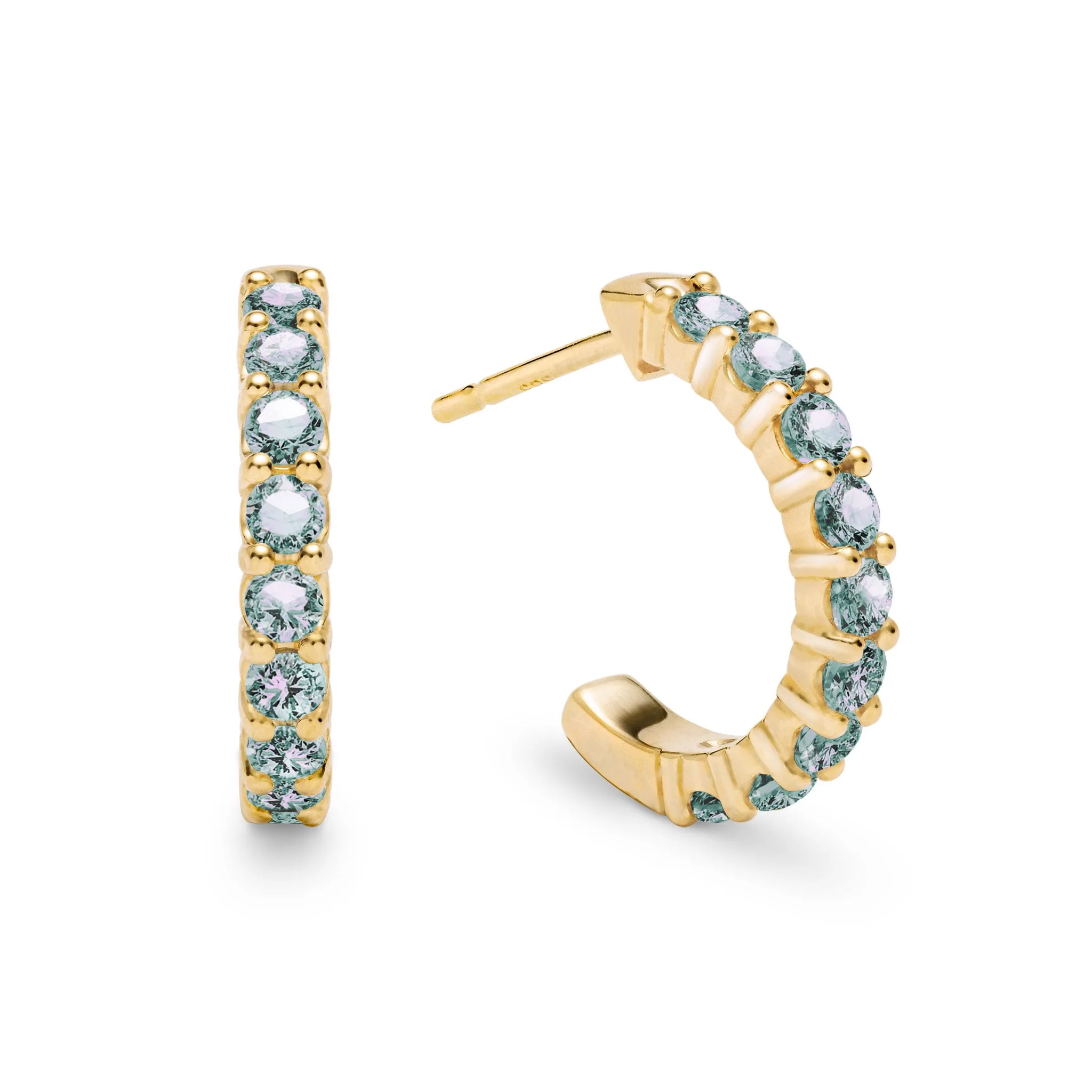 Rosecliff Alexandrite Huggie Hoop Earrings in 14k Gold (June) sold by Haverhill