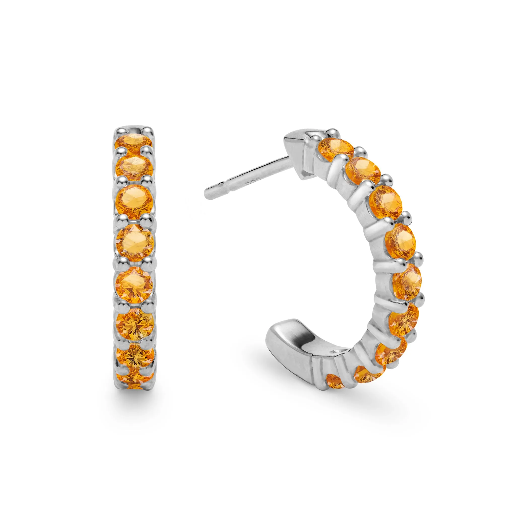 Rosecliff Citrine Huggie Hoop Earrings in 14k Gold (November) sold by Haverhill product image thumbnail 5
