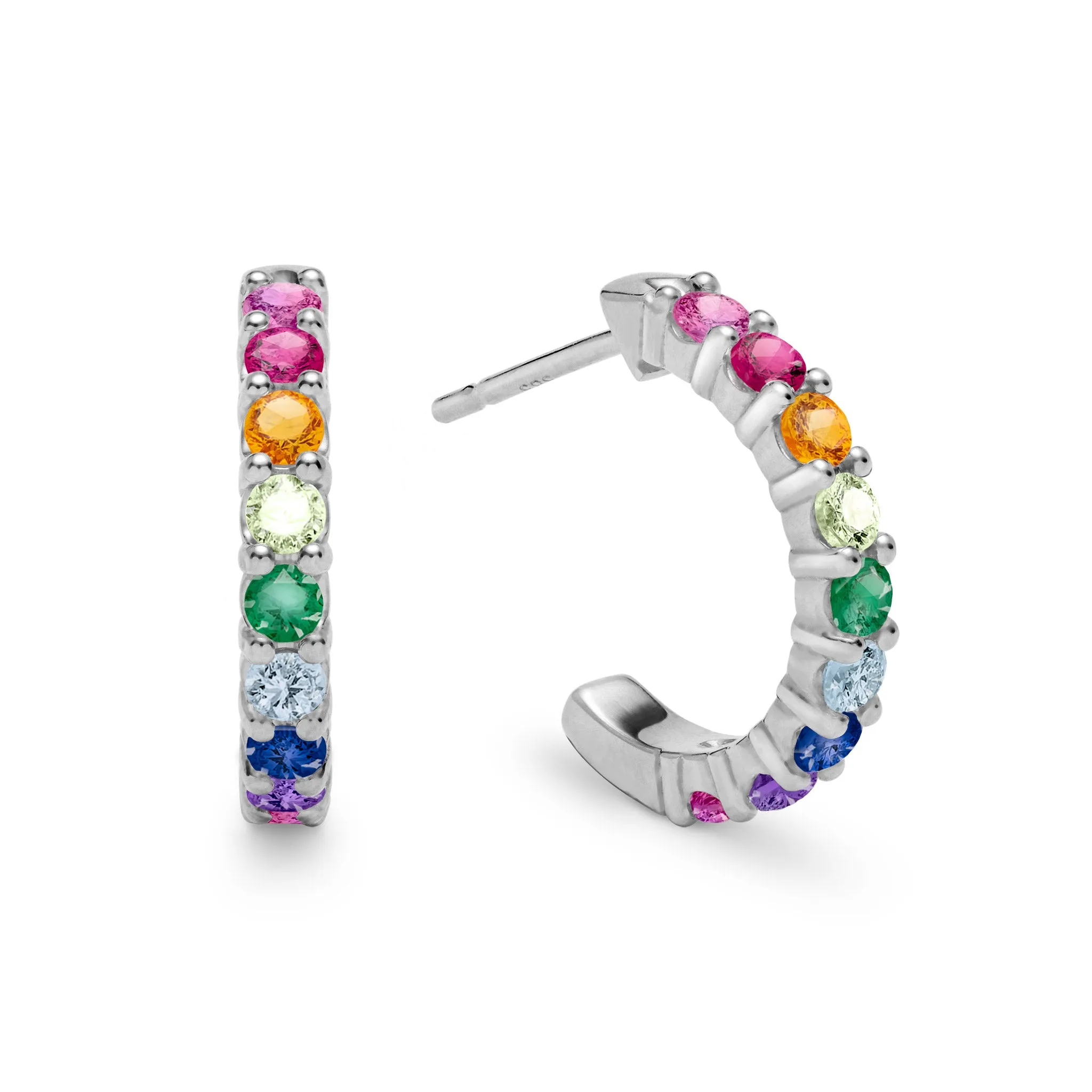 Rainbow Rosecliff Huggie Hoop Earrings in 14k Gold sold by Haverhill product image thumbnail 5