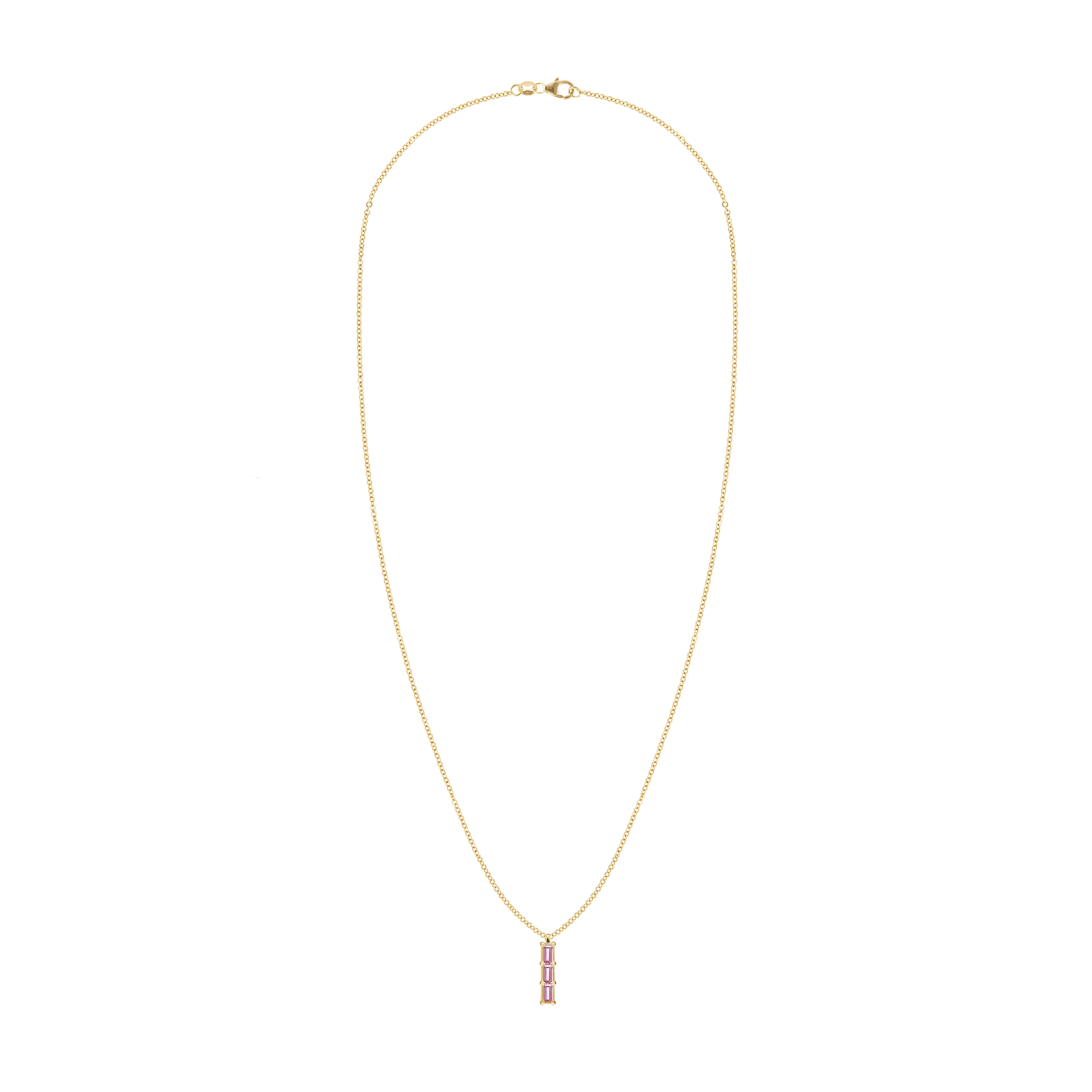 Providence 3 Pink Sapphire Pendant in 14k Gold (October) sold by Haverhill product image thumbnail 5