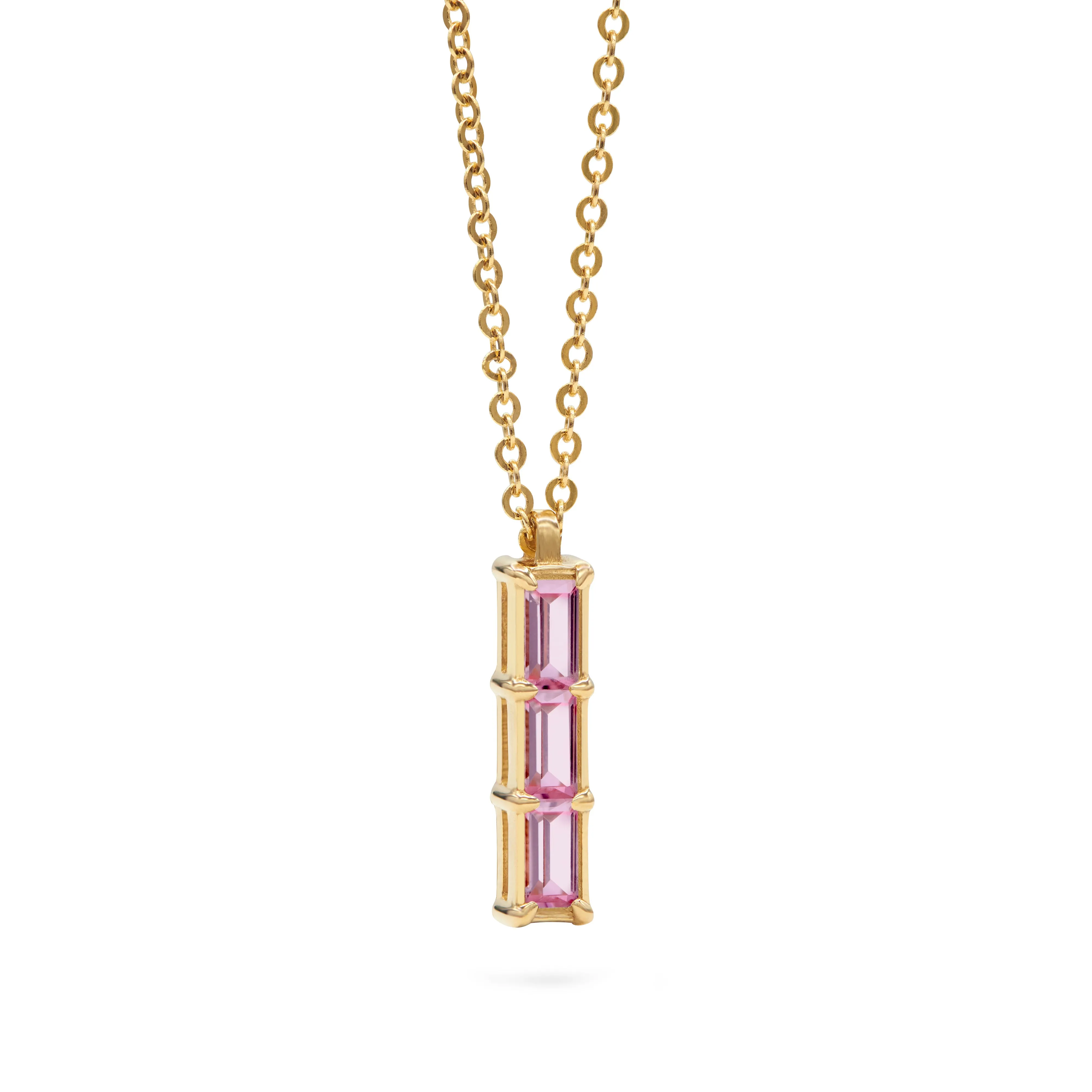 Providence 3 Pink Sapphire Pendant in 14k Gold (October) sold by Haverhill product image thumbnail 4