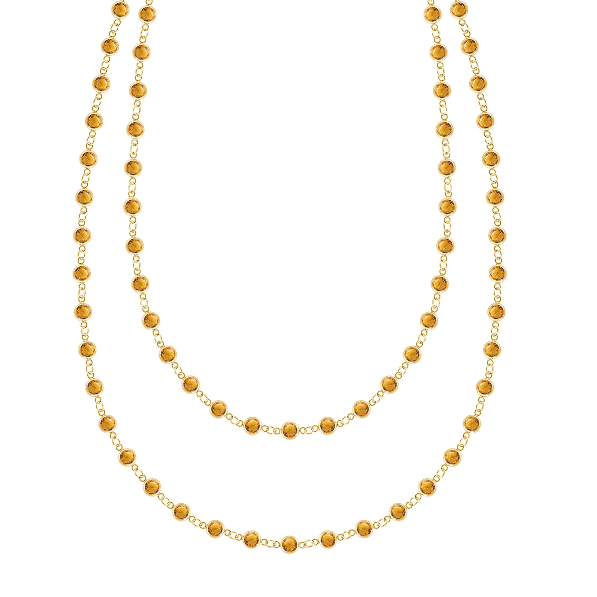 Newport Citrine Long Necklace in 14k Gold (November) sold by Haverhill