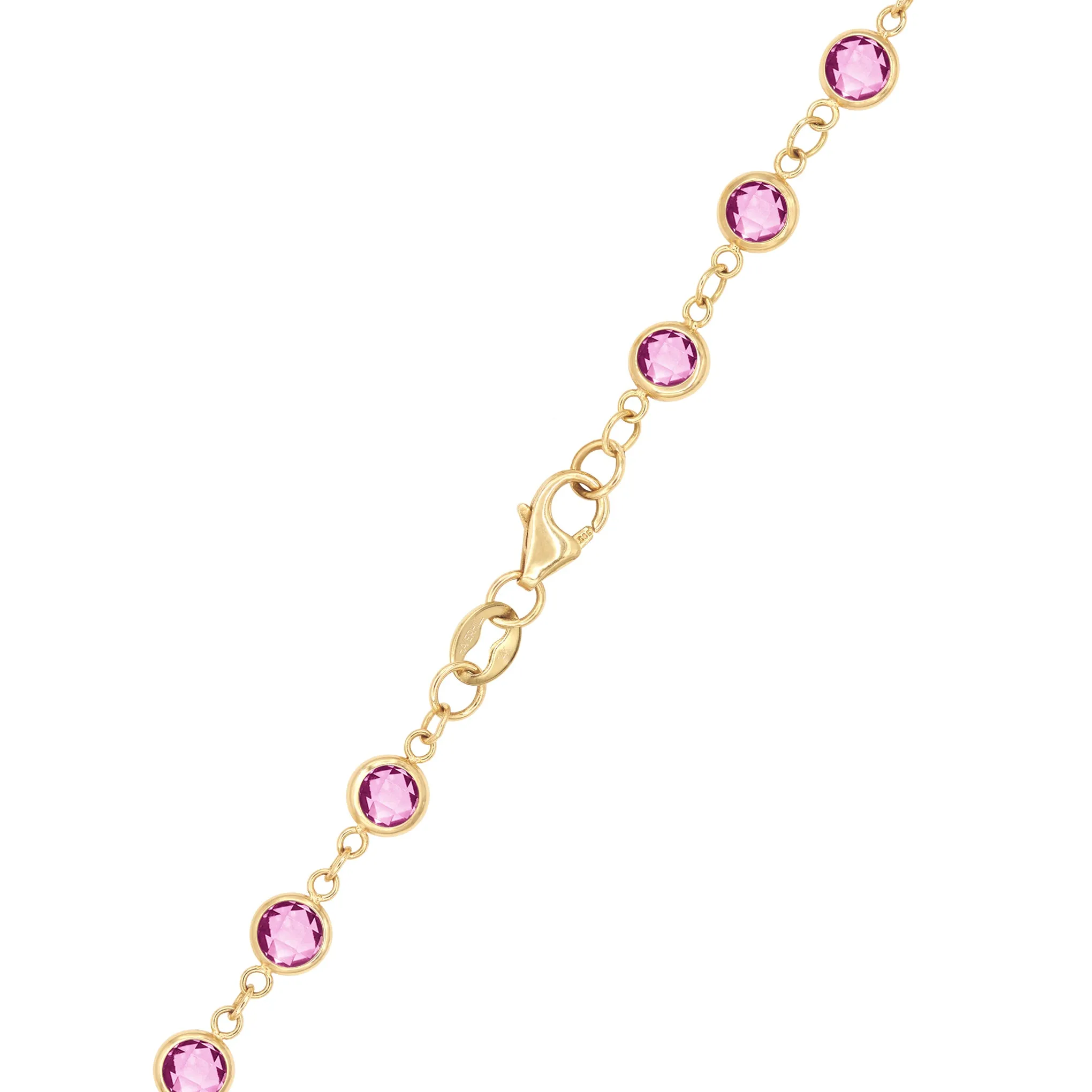 Newport Pink Sapphire Long Necklace in 14k Gold (October) sold by Haverhill product image thumbnail 4