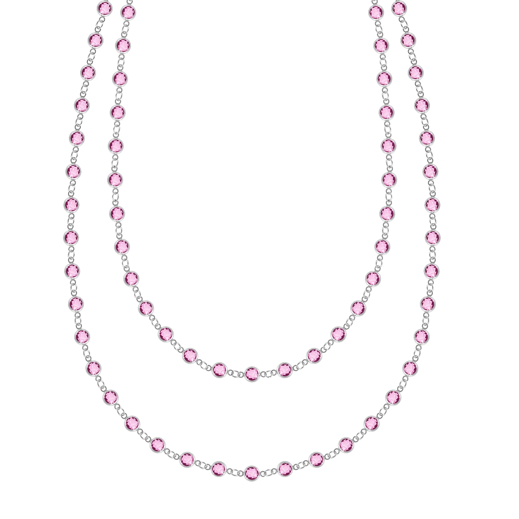 Newport Pink Sapphire Long Necklace in 14k Gold (October) sold by Haverhill product image thumbnail 5