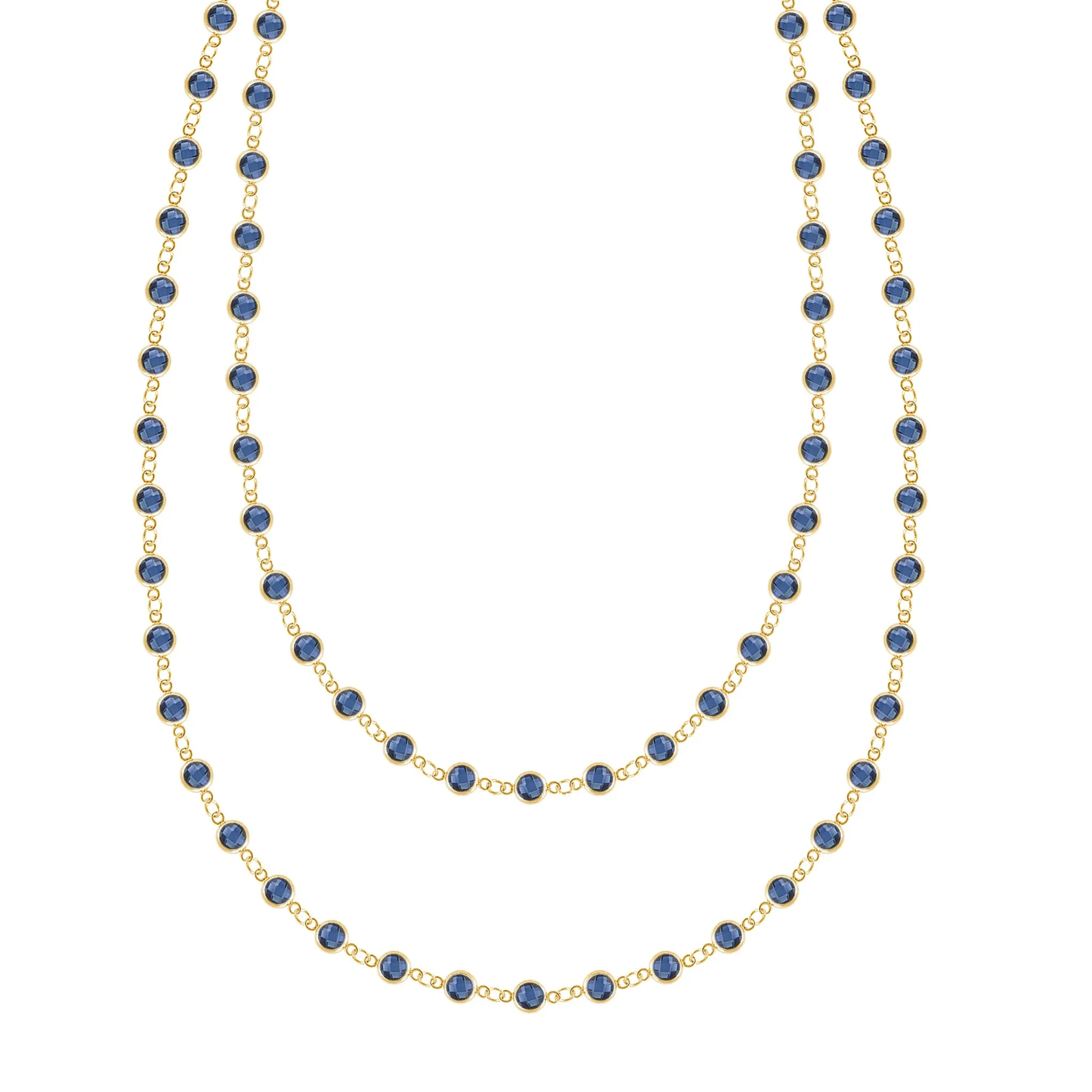 Newport Sapphire Long Necklace in 14k Gold (September) sold by Haverhill