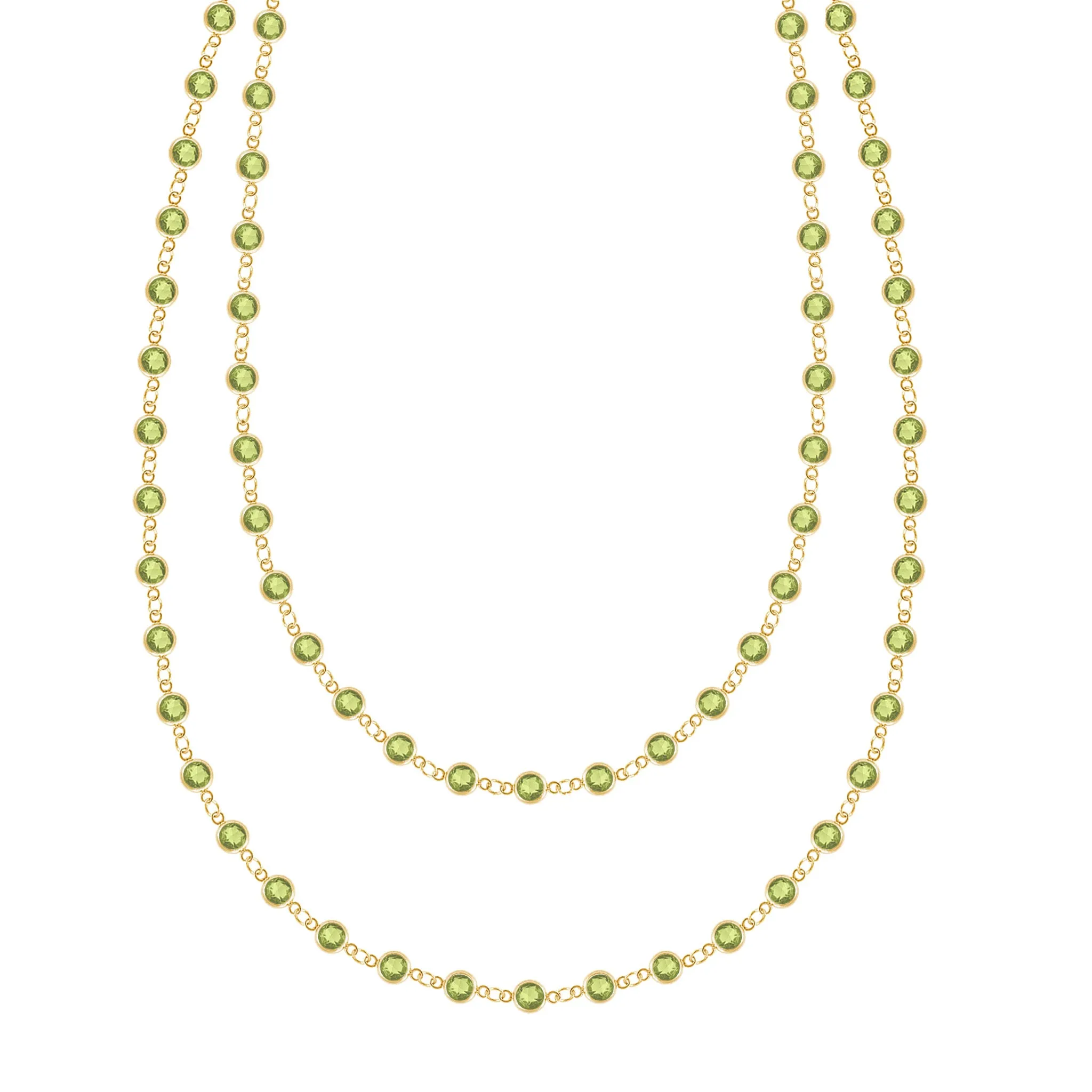 Newport Peridot Long Necklace in 14k Gold (August) sold by Haverhill