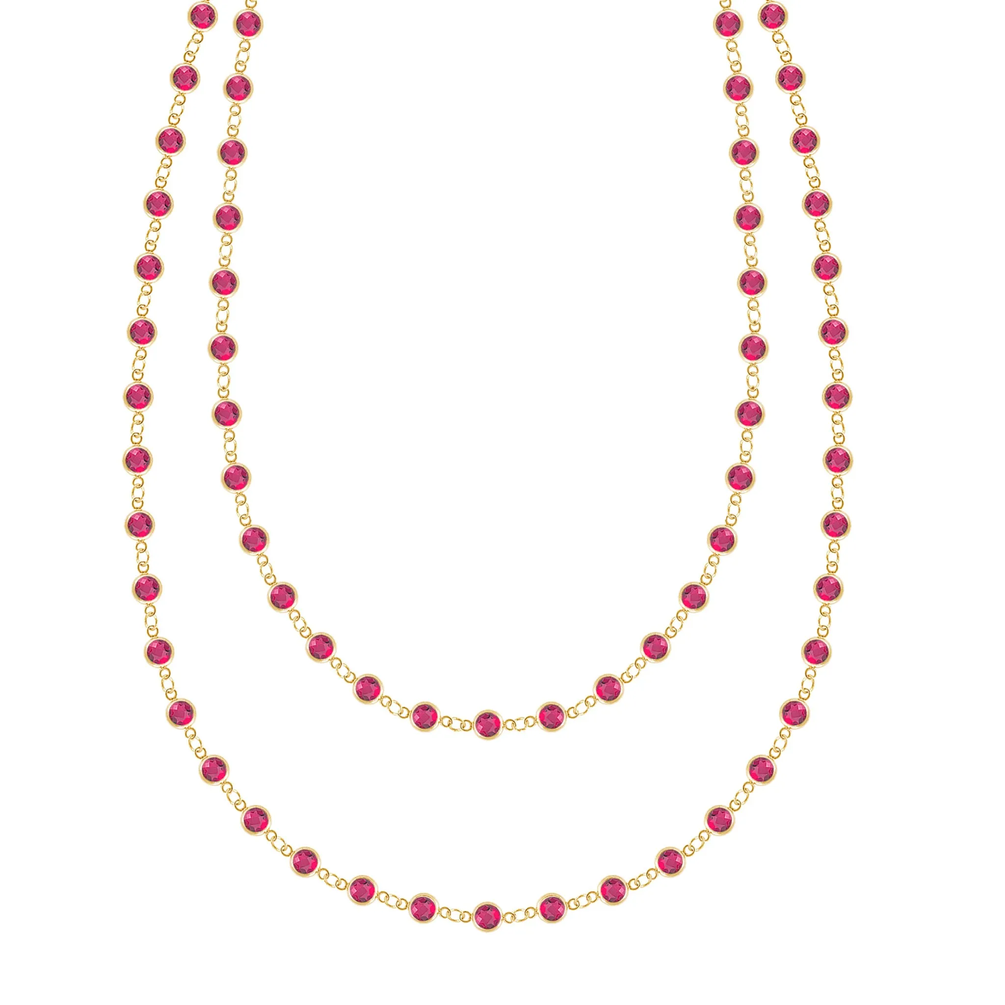 Newport Ruby Long Necklace in 14k Gold (July) sold by Haverhill