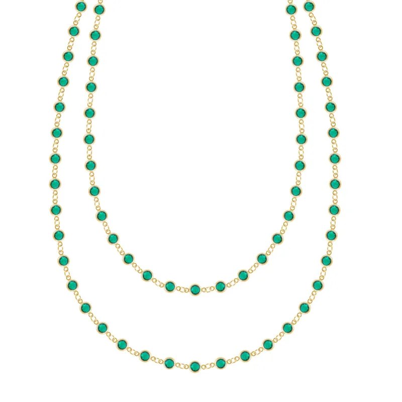 Newport Emerald Long Necklace in 14k Gold (May) sold by Haverhill