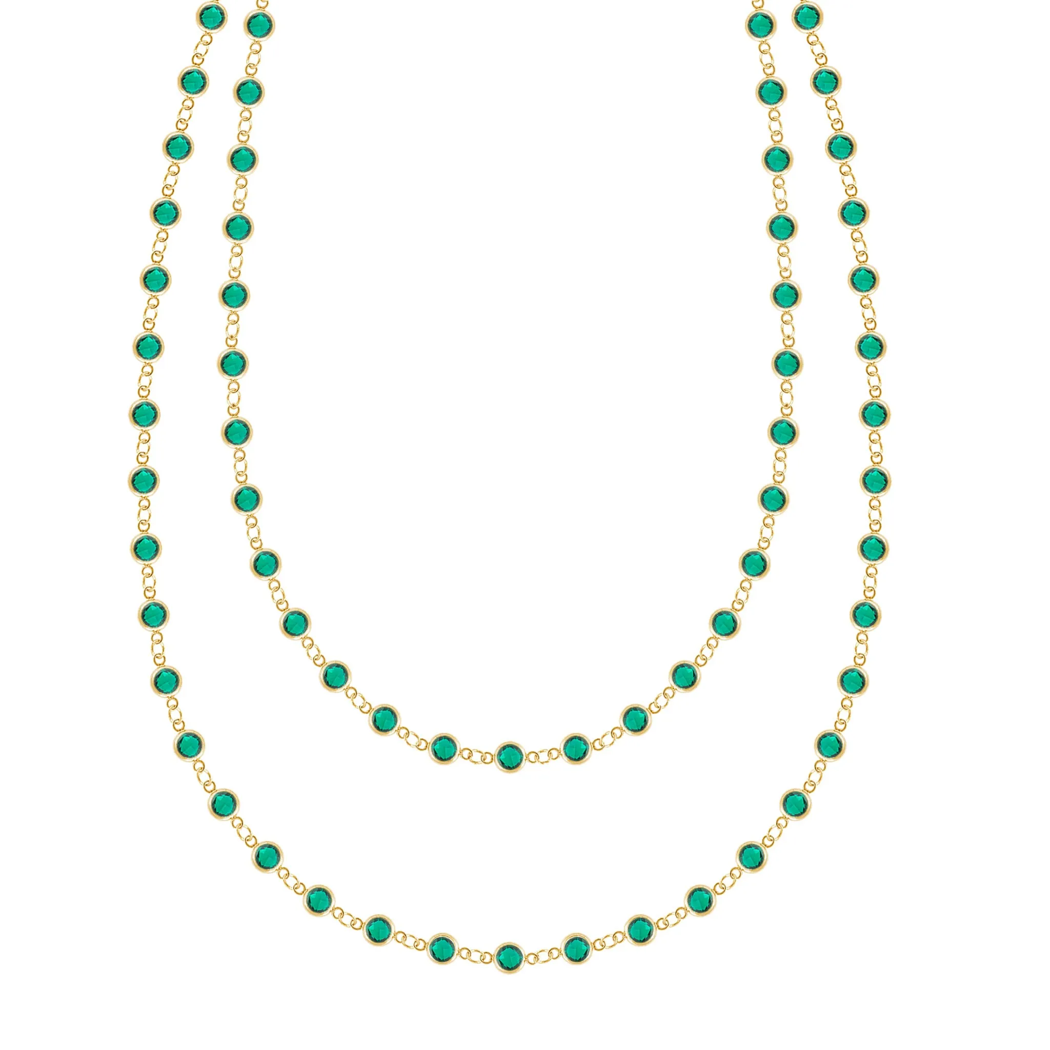 Newport Emerald Long Necklace in 14k Gold (May) sold by Haverhill