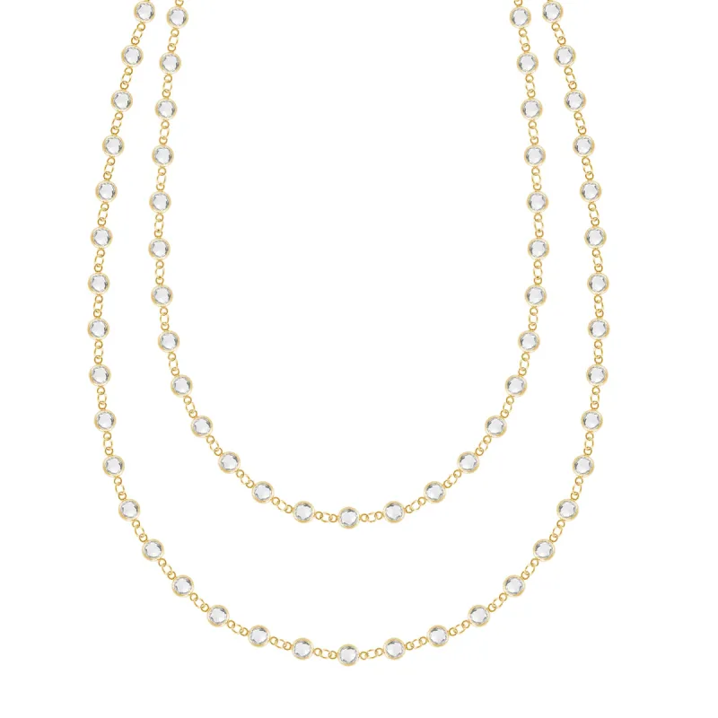 Newport White Topaz Long Necklace in 14k Gold (April) sold by Haverhill