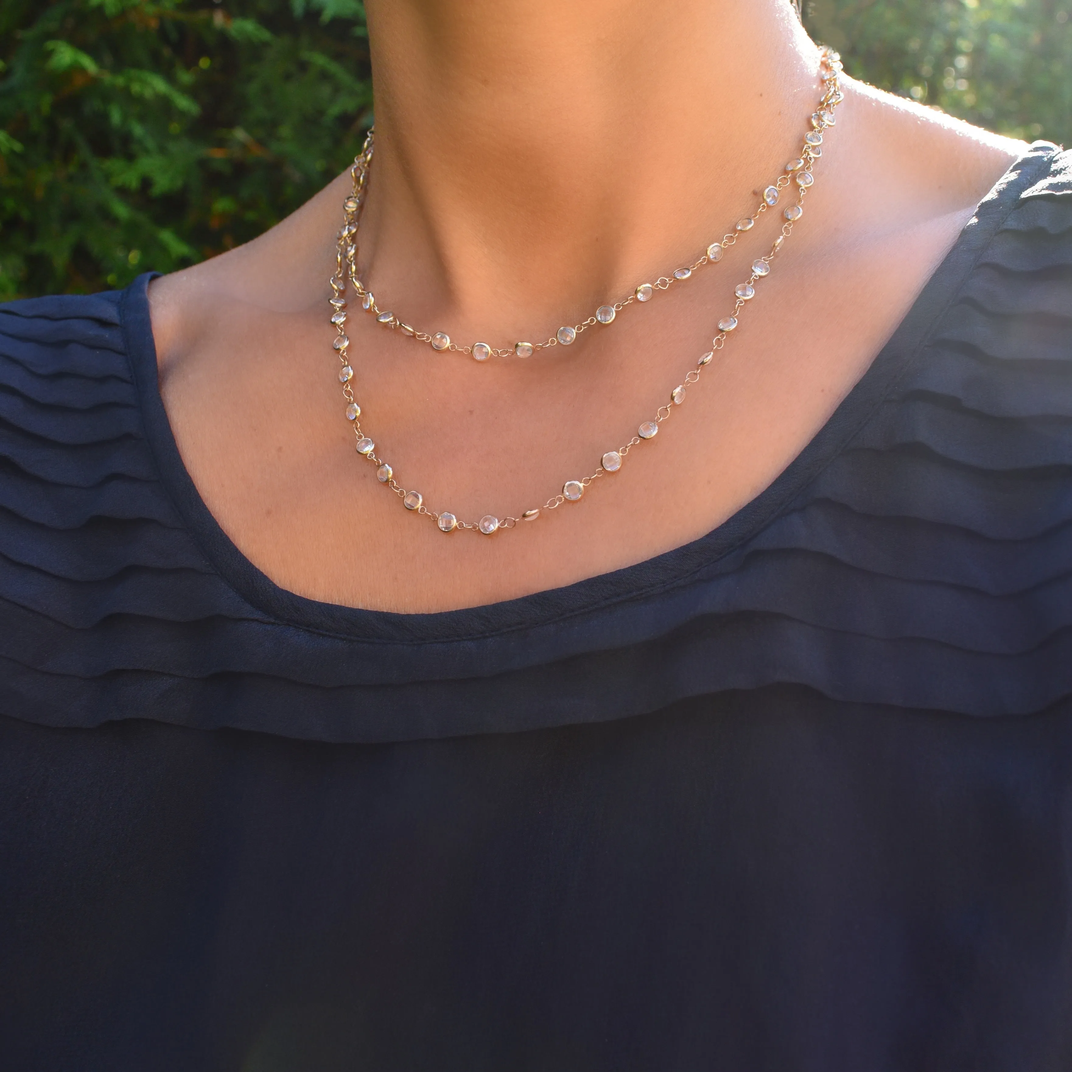 Newport White Topaz Long Necklace in 14k Gold (April) sold by Haverhill product image thumbnail 3