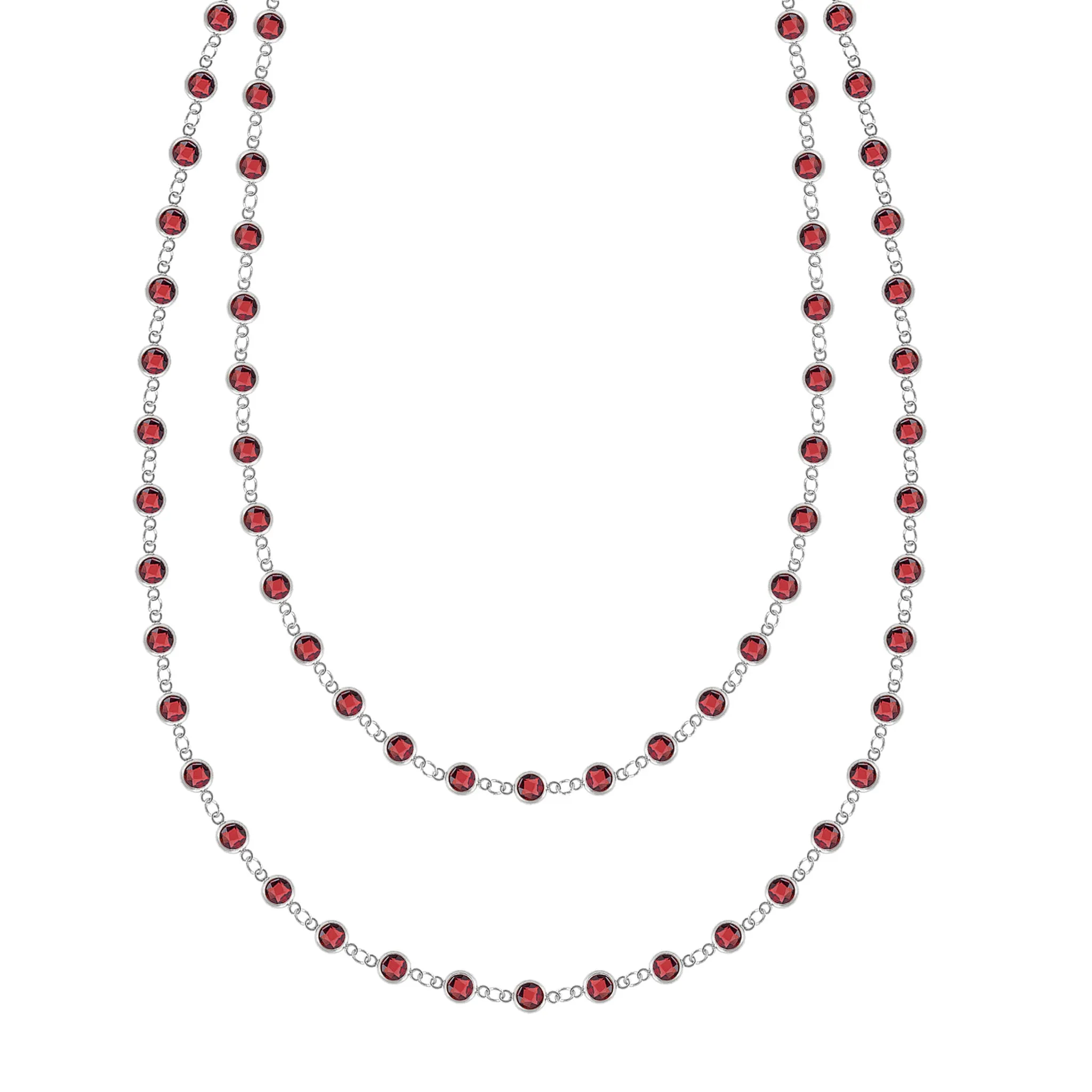 Newport Garnet Long Necklace in 14k Gold (January) sold by Haverhill product image thumbnail 5