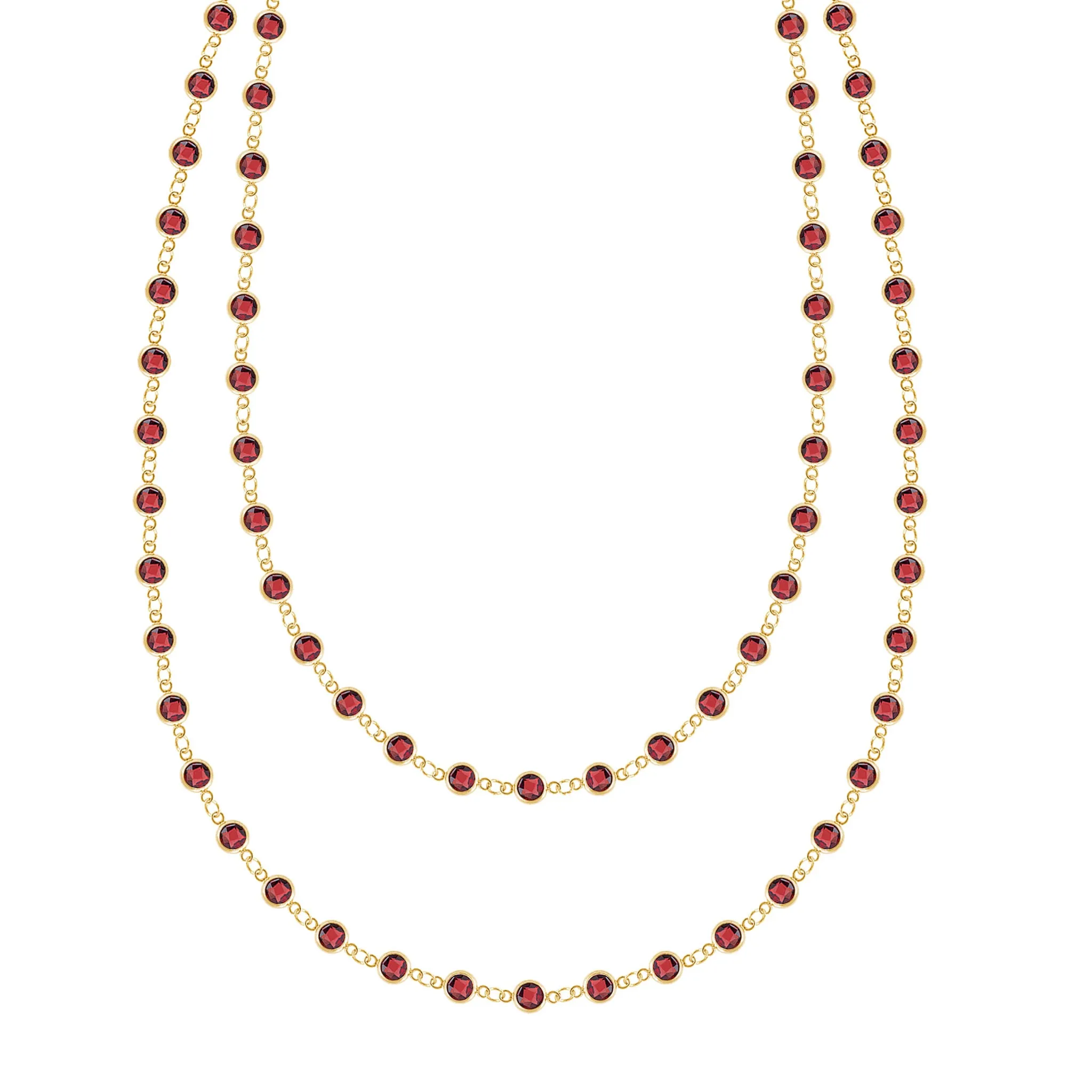 Newport Garnet Long Necklace in 14k Gold (January) sold by Haverhill