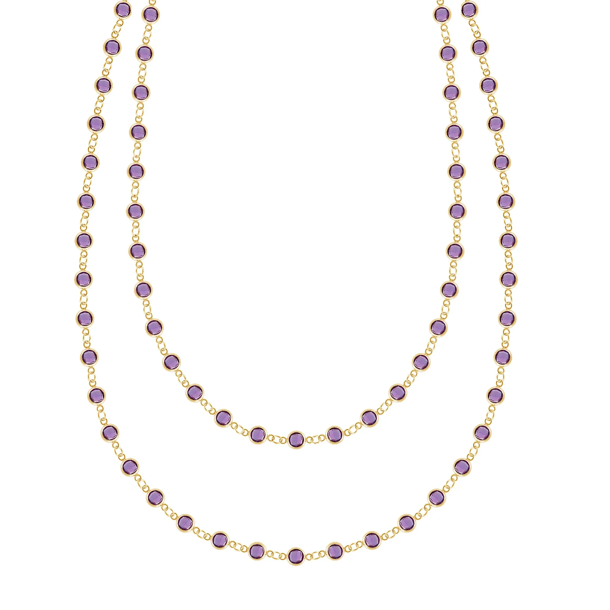Newport Amethyst Long Necklace in 14k Gold (February) sold by Haverhill