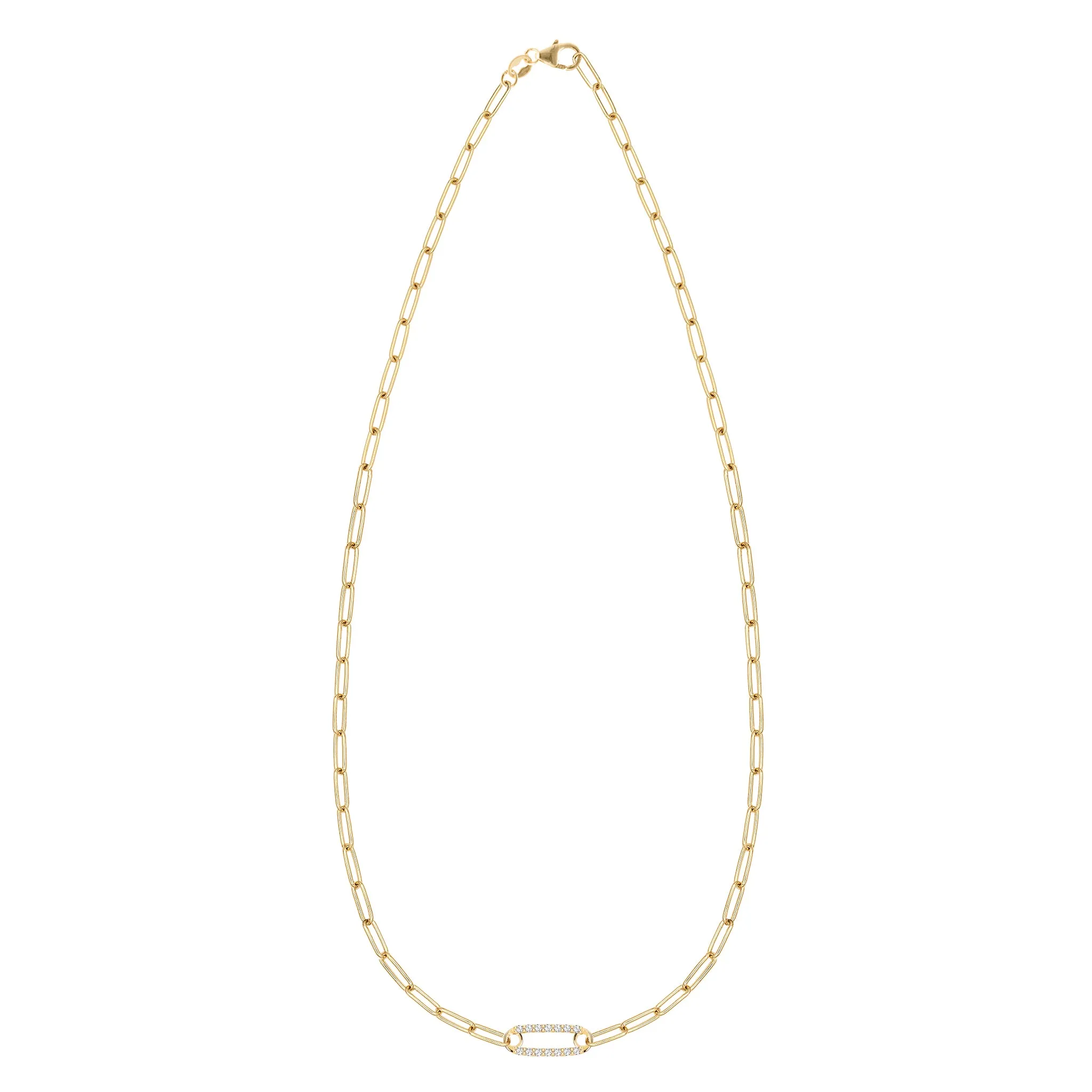 Adelaide 1 Pavé Birthstone Link Necklace in 14k Gold sold by Haverhill product image thumbnail 4