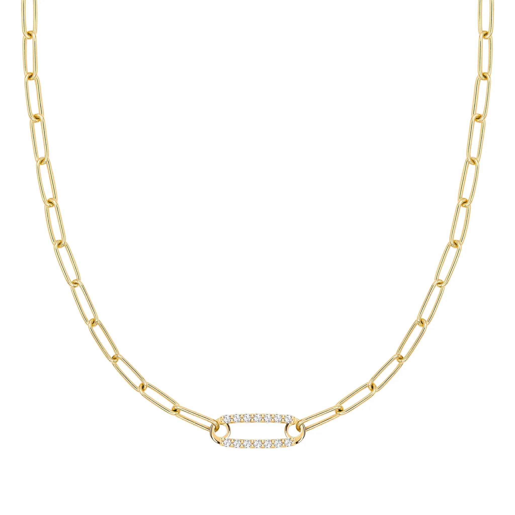 Adelaide 1 Pavé Birthstone Link Necklace in 14k Gold sold by Haverhill