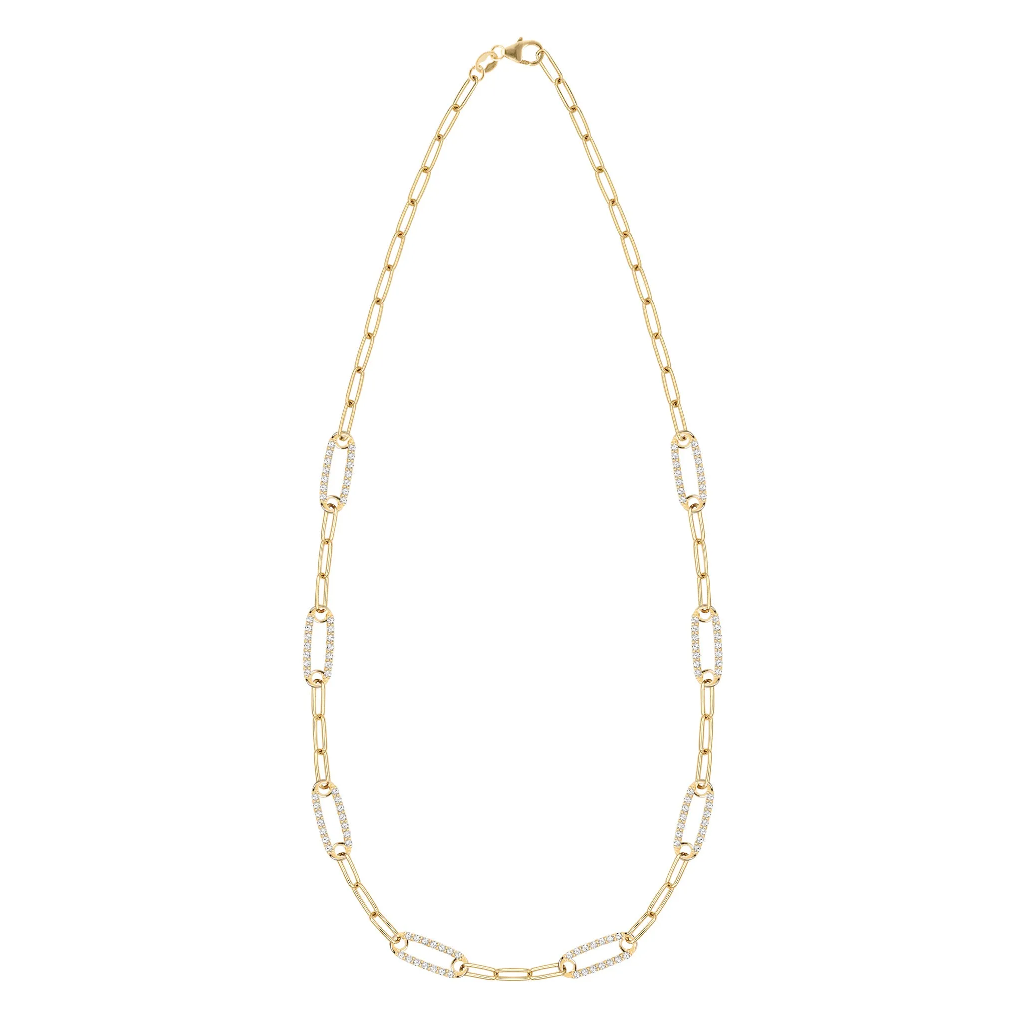 Adelaide 8 Pavé Birthstone Link Necklace in 14k Gold sold by Haverhill product image thumbnail 5